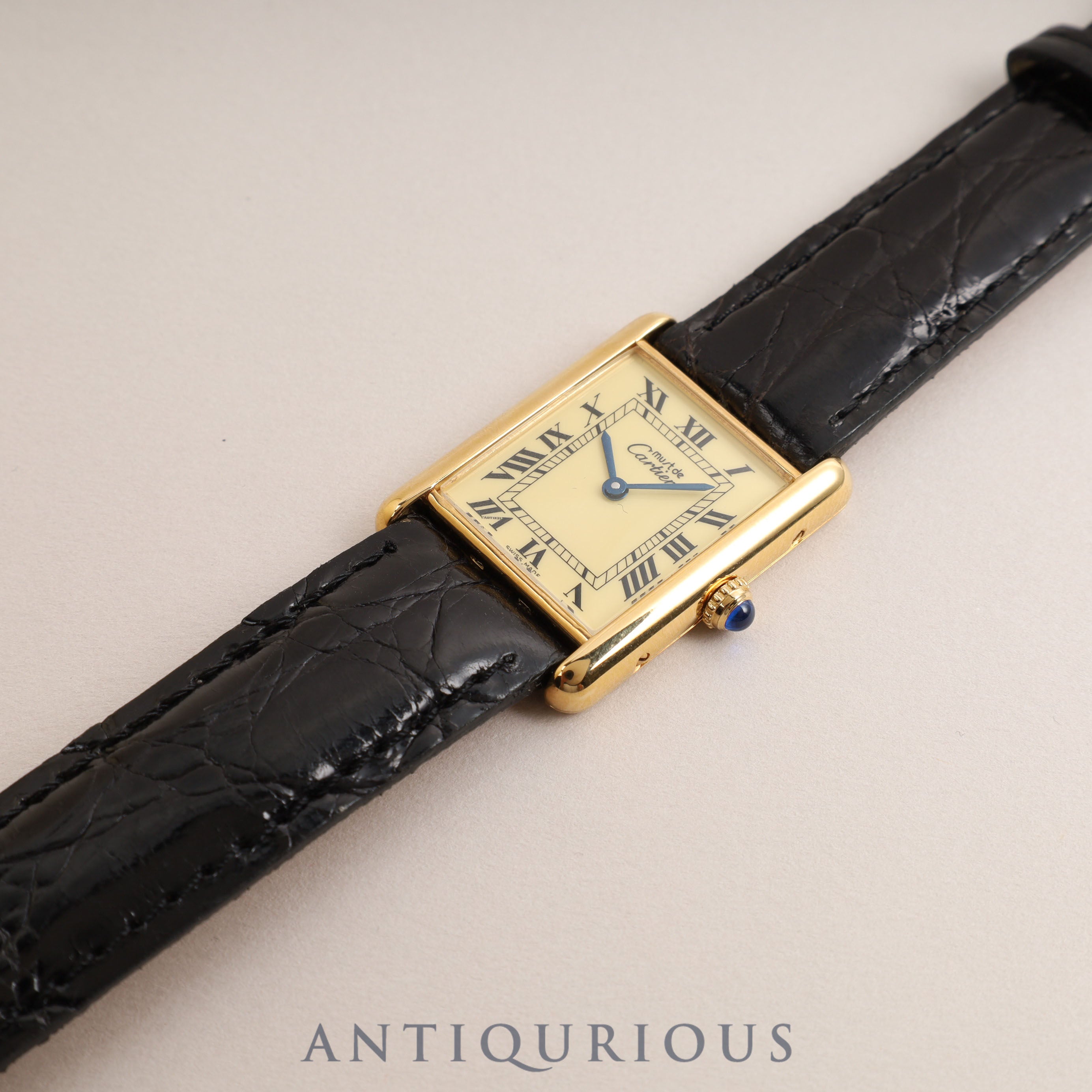 Cartier Must Tank LM QZ Ivory Roman Dial