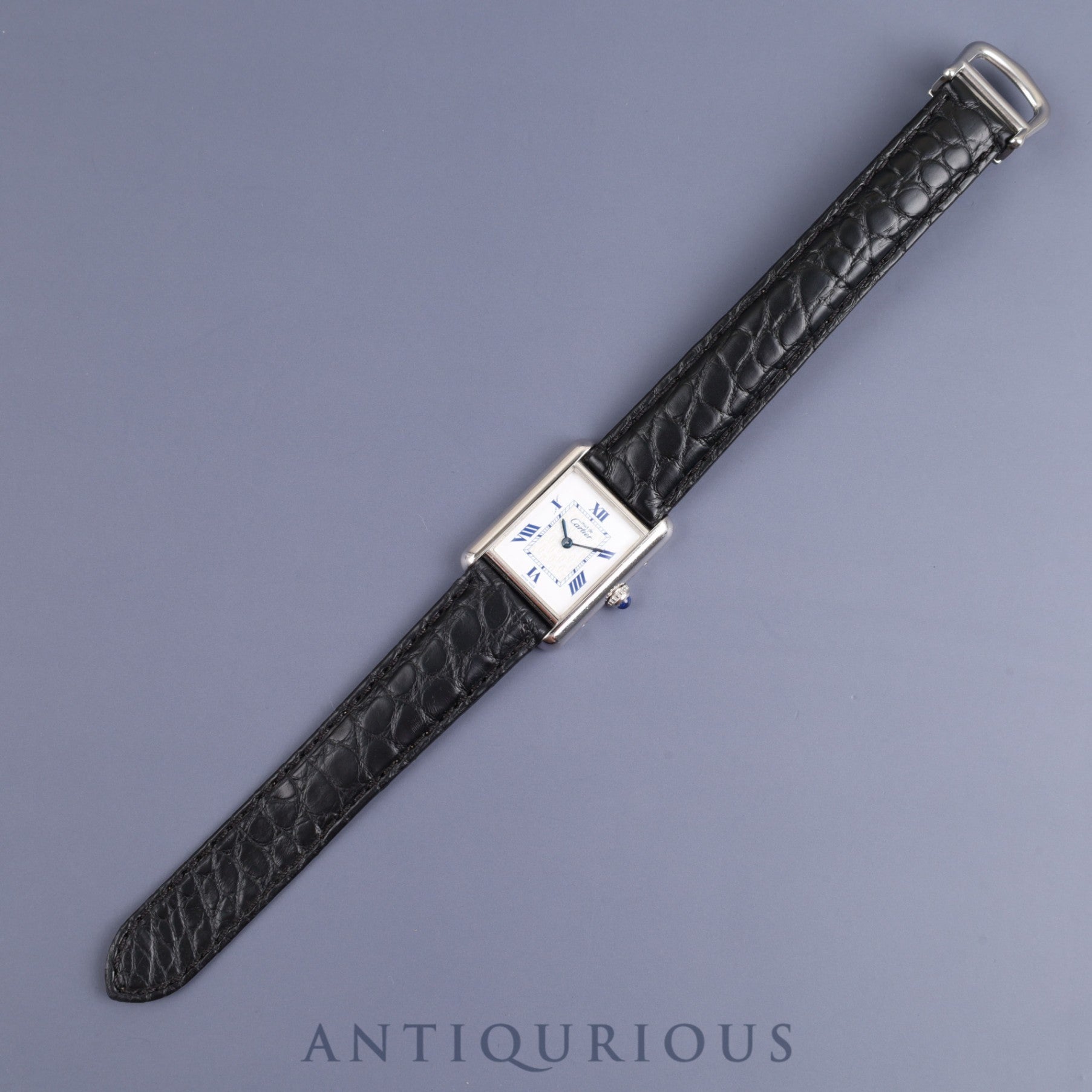 Cartier Must Tank MM W1014054 / 2416 Quartz Cal.057 SV925 Leather Genuine D-buckle Roman dial 1990-2004 Overhauled