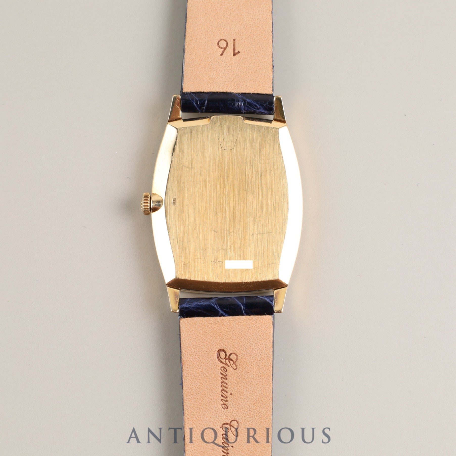 Rolex Cellini 3807 Manual winding Cal.1600 YG Leather Genuine buckle (GP) Blue dial No. 27 (1969) Overhauled