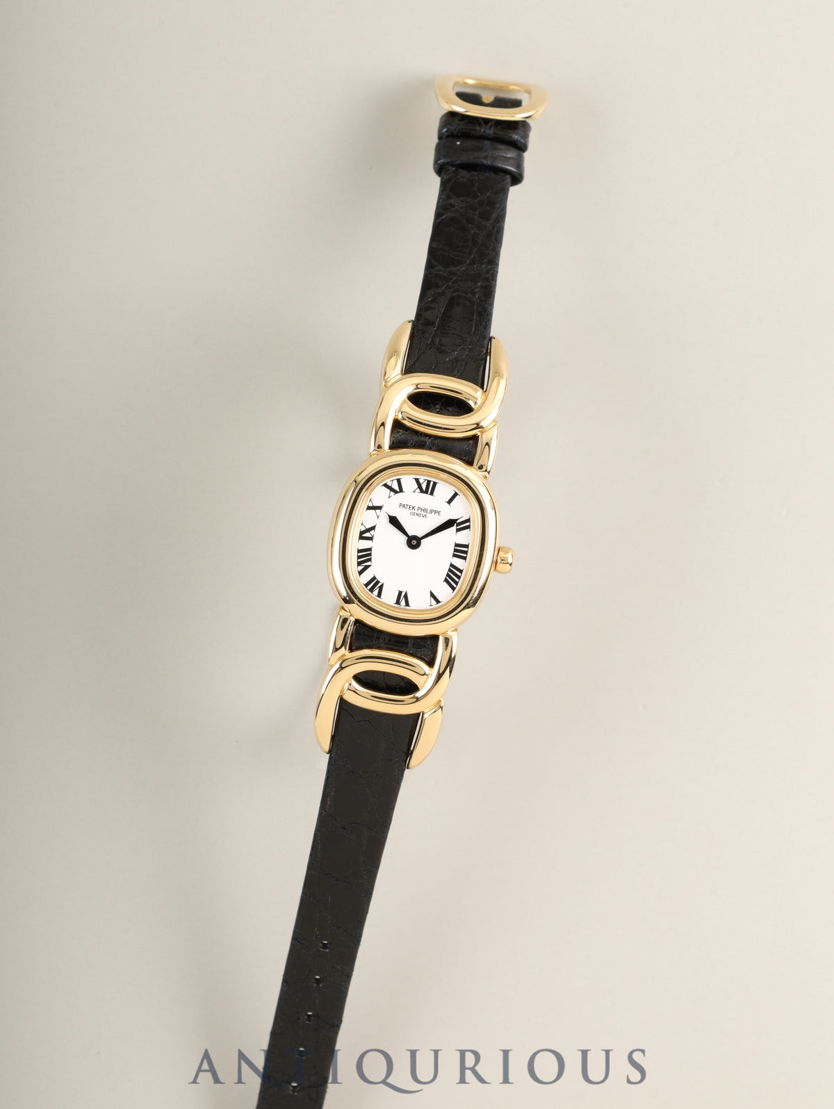 Patek Philippe Golden Ellipse 4830J Quartz Cal.E15 750YG Genuine leather strap Genuine pin buckle (750YG) White Roman Overhauled