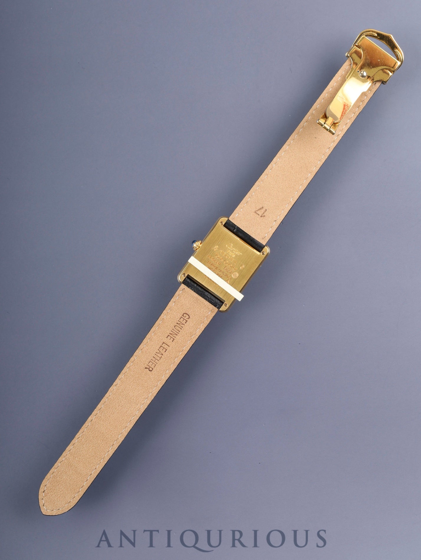 カルティエ マストタンク LM 590005 クォーツ Cal.90 SV925 革 純正Dバックル(GP) アラビア文字盤(SWISS表記) オーバーホール済み 新品仕上げ済み