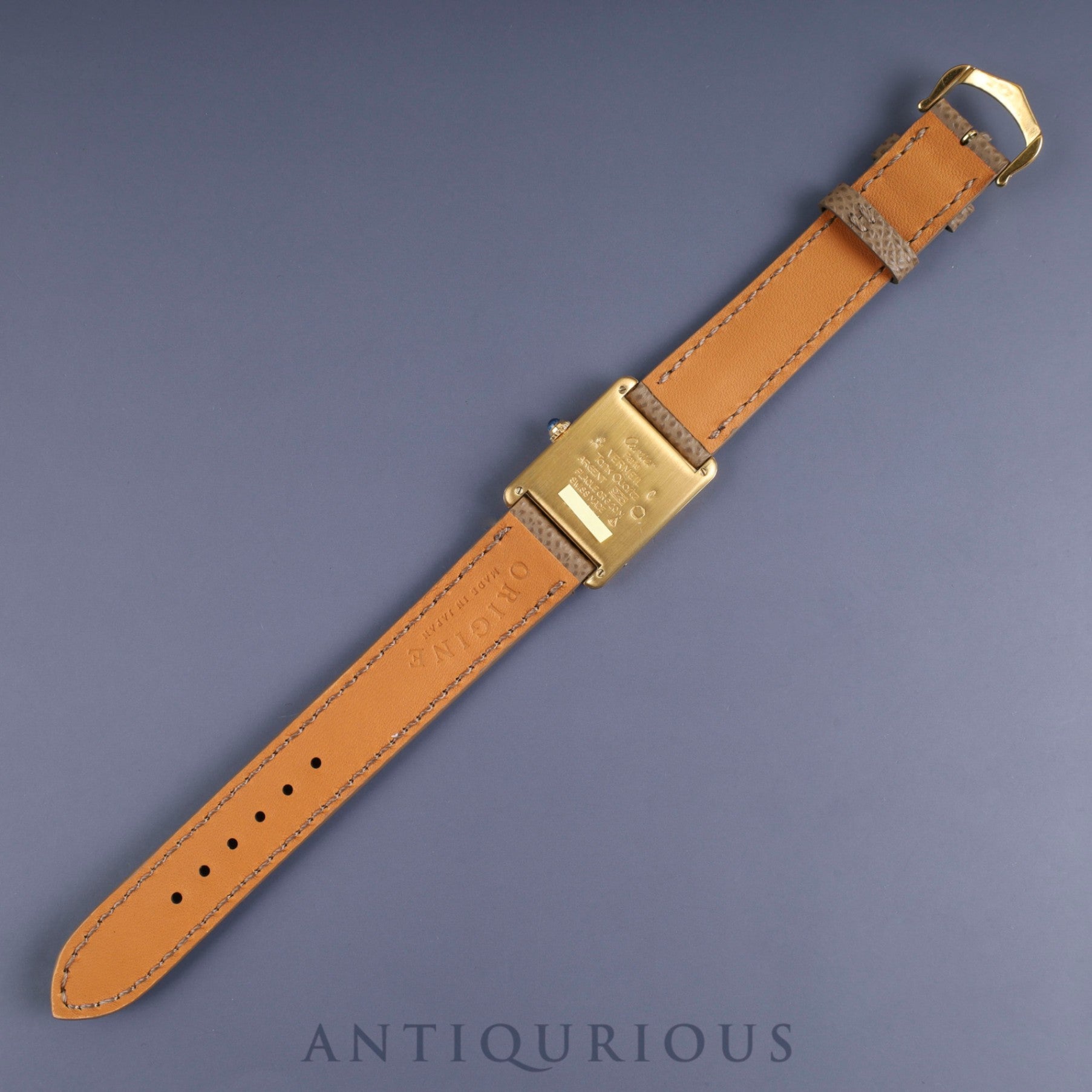 カルティエ マストタンク LM 590005 クォーツ Cal.90 SV925 革 純正尾錠(GP) フロントトリニティ文字盤 オーバーホール済み 新品仕上げ済み