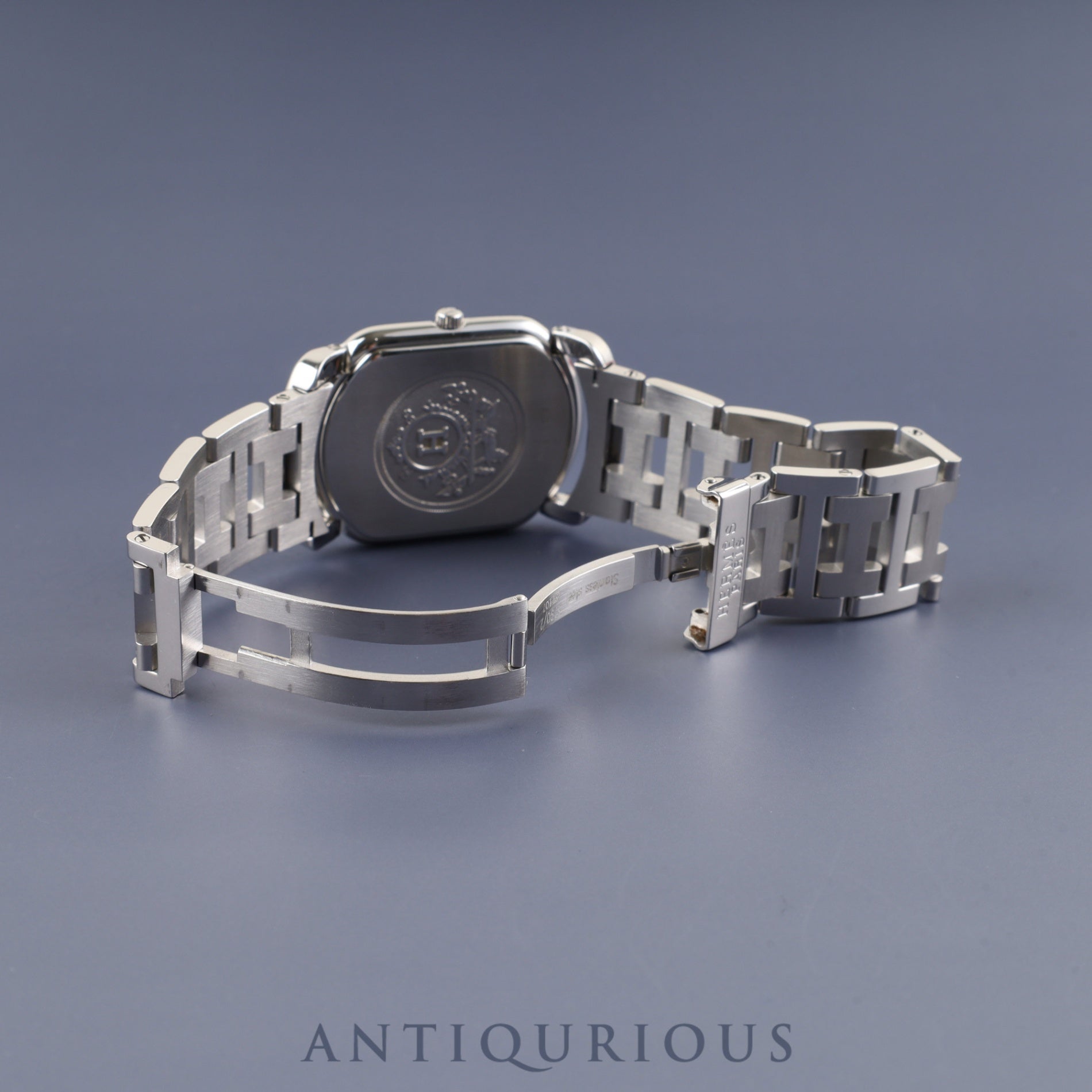 Hermes Rallye RA1.810 Quartz Cal.980.163 Stainless Steel White Dial Box Warranty Card Overhauled