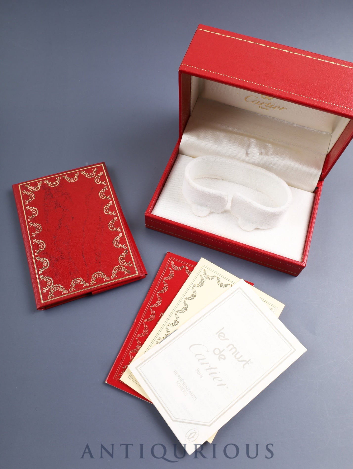 カルティエ マストタンク LM 590005 クォーツ Cal.90 SV925 革 純正ピンバックル(GP)ストレートローマン文字盤(SWISS表記) 箱 冊子 保証書(1989年)オーバーホール済み