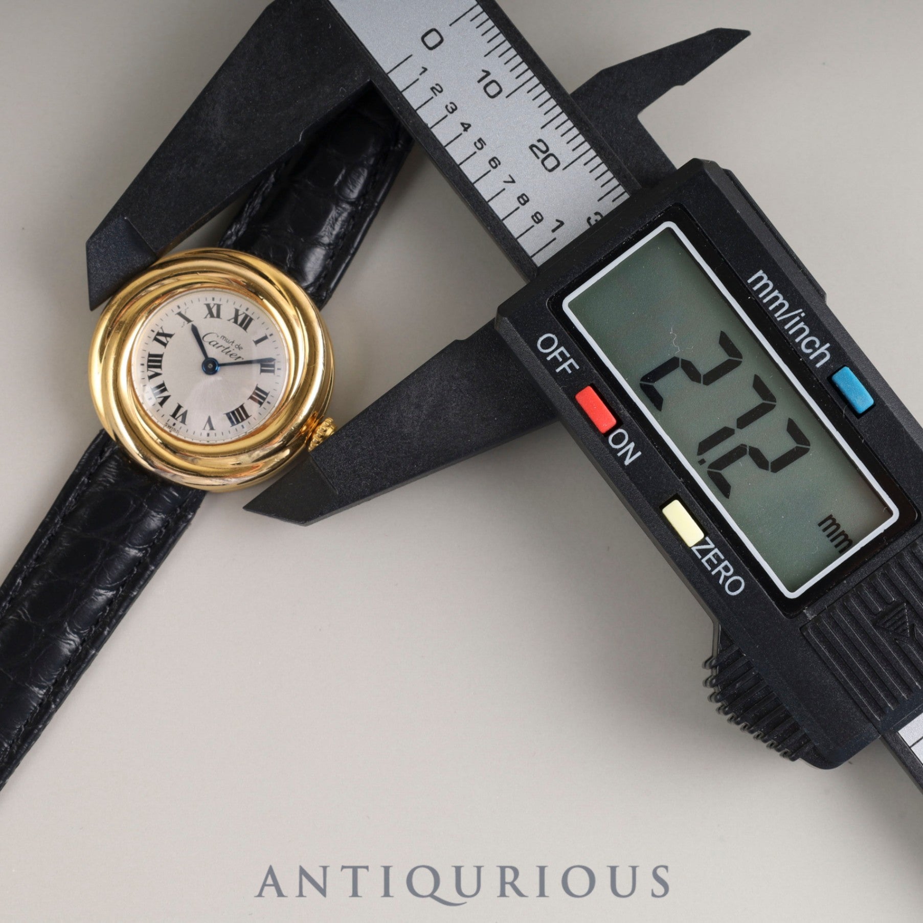 Cartier Must Trinity W1010644 / 2735 Quartz Cal.157 SV925 Leather Genuine D-buckle (GP) Silver Roman dial Overhauled