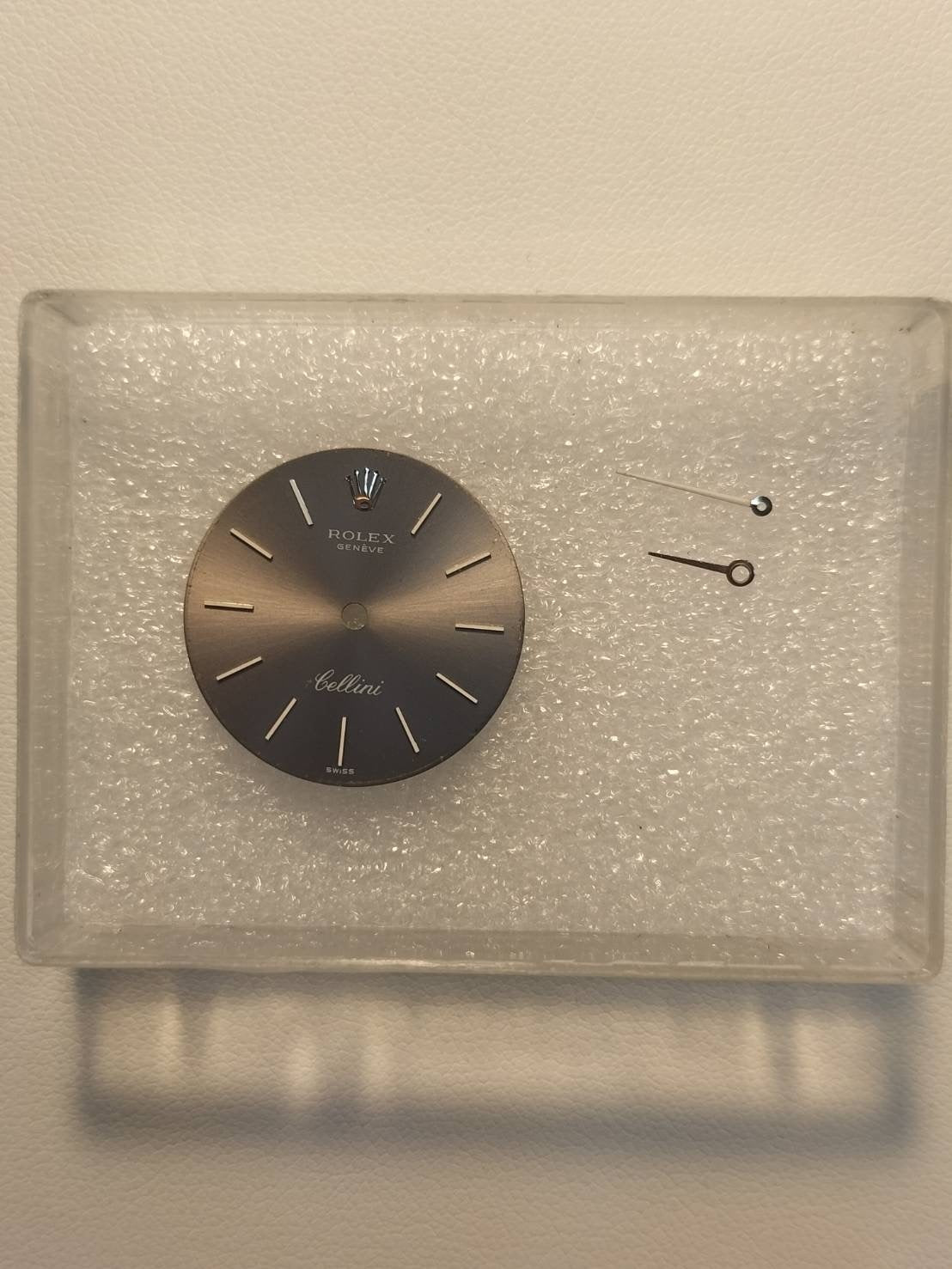 ロレックス チェリーニ 3810 手巻き Cal.1600 750WG 革 社外尾錠(SS)グレー文字盤 24mm 3番台(1971年)オーバーホール済み