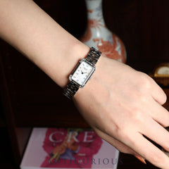 Hermès Cloajour CR2.210 Quartz Cal.976.001 Stainless Steel White Shell Dial Box Booklet Warranty Tag Overhauled