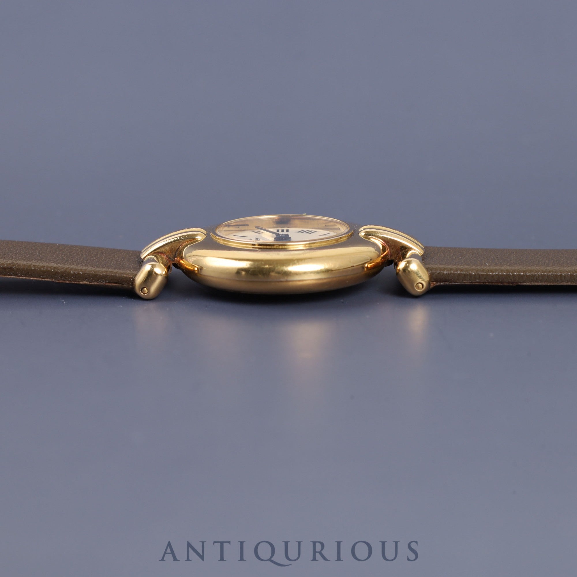 カルティエ マストコリゼ 590002 クォーツ SV925 革 純正尾錠(GP)アイボリーローマン文字盤 1980年代半ば~1994年頃 オーバーホール済み