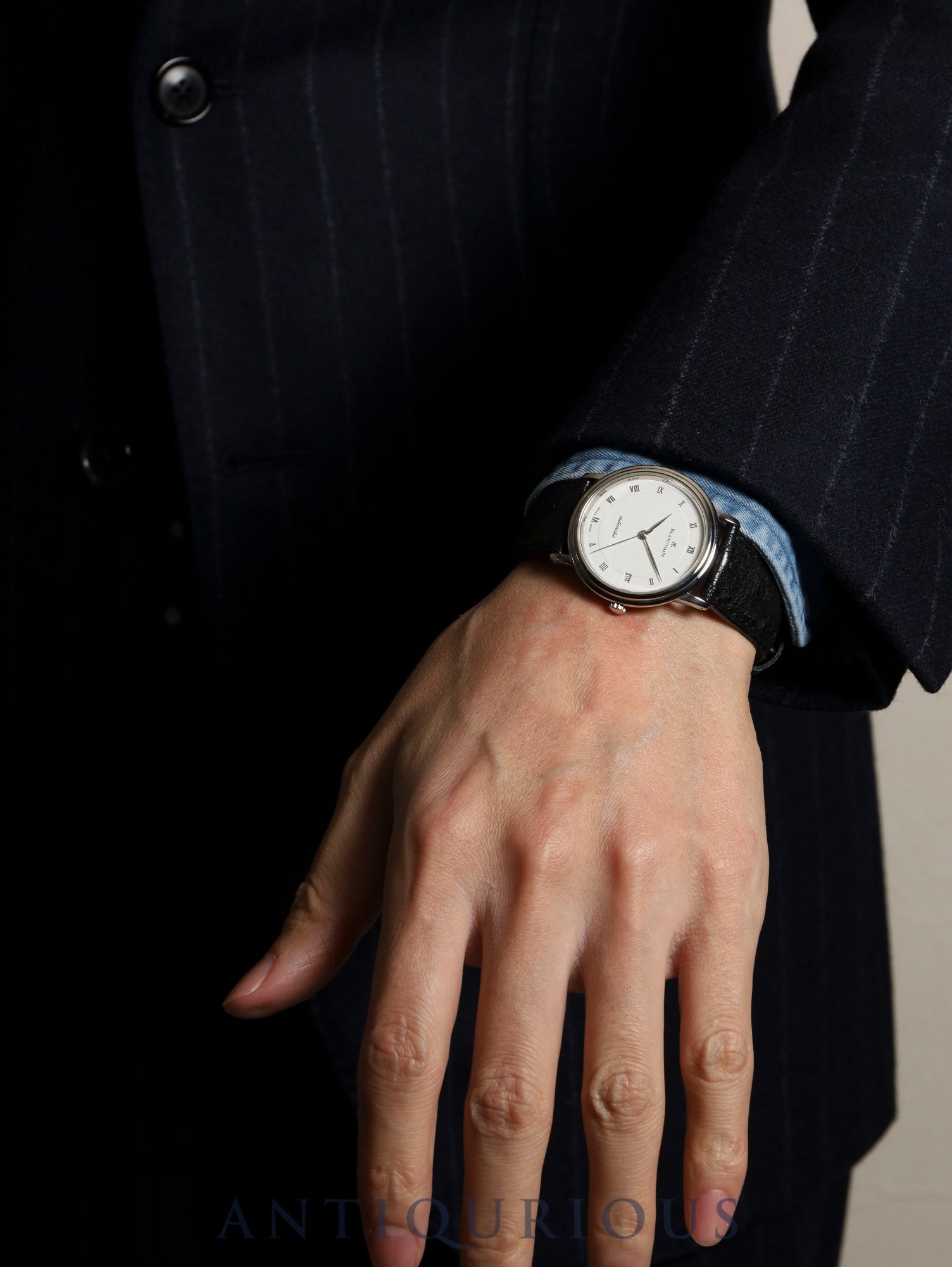 ブランパン ヴィルレ ウルトラスリム 自動巻き Cal.1195 SS 純正革ベルト 純正ピンバックル(SS)ホワイトローマン文字盤 オーバーホール済み