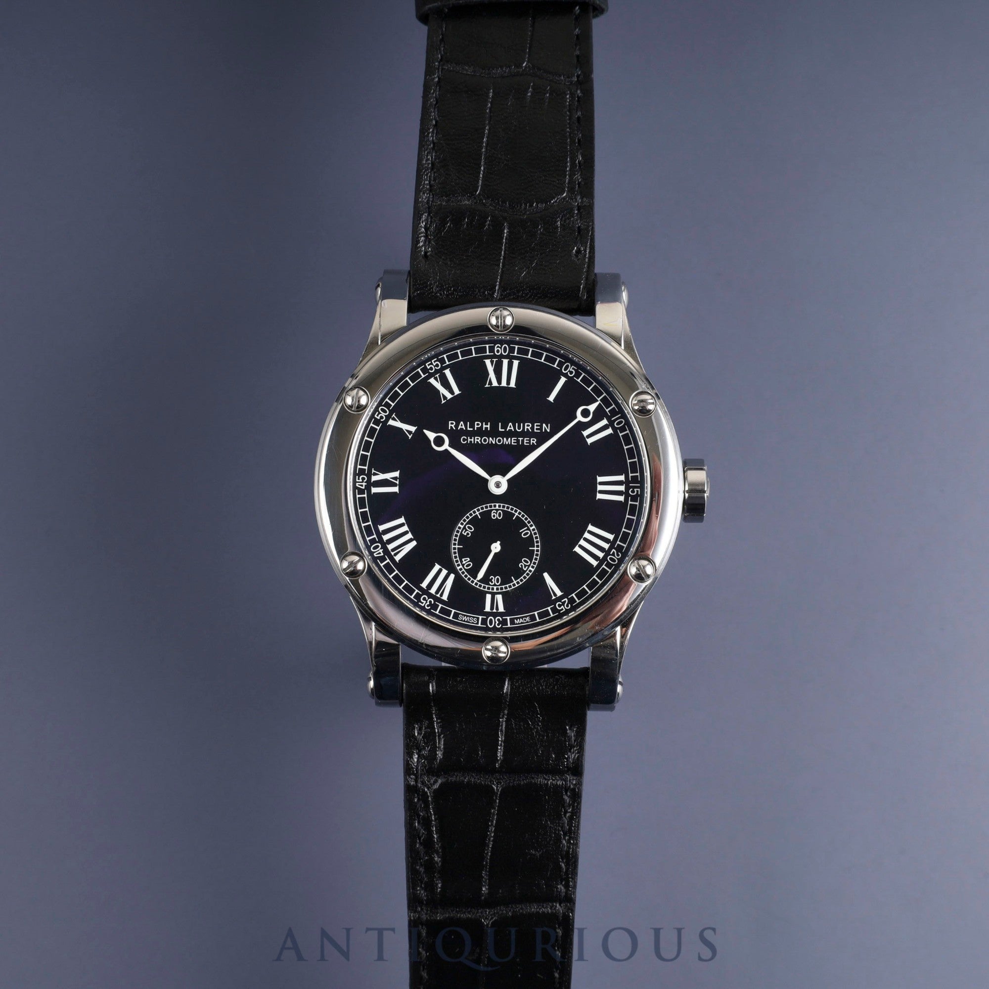 Ralph Lauren Sporting Classic Chronometer RLR0220706 / K02203 Automatic Cal.RL366 SS Leather Genuine Buckle (SS) Black Dial Genuine Replacement Belt Overhauled