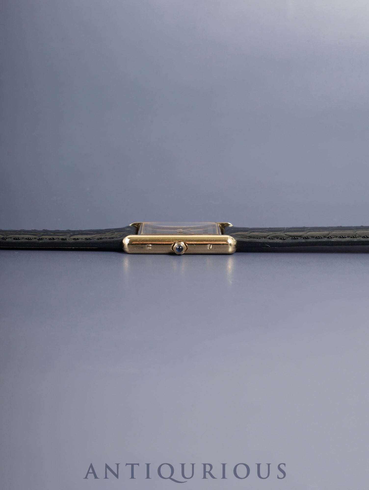 カルティエ マストタンク LM 6 81006 クォーツ Cal.81 SV925 革 純正ピンバックル(GP)グレー飛びローマン文字盤(SWISS表記) 箱 クロス タグ 冊子 保証書(1985年 / 個人名記載あり / シリアル書き損じ)オーバーホール済み
