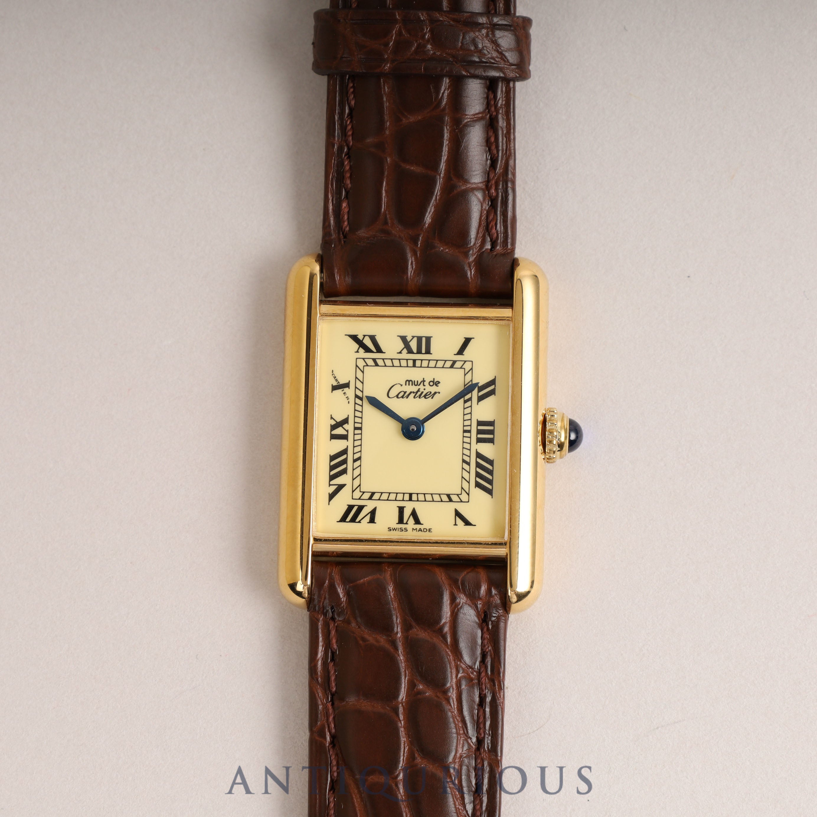 Cartier Must Tank SM QZ Ivory Roman Dial W1003153 (1613) New Finish Complete Service Completed