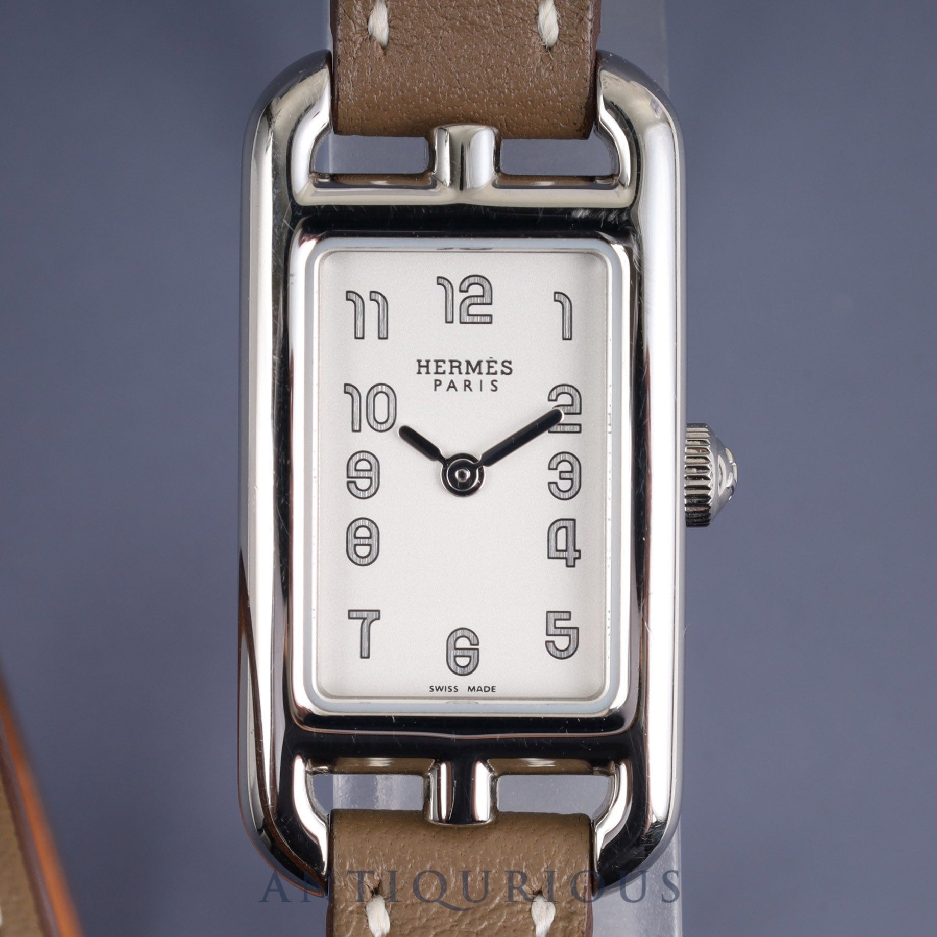 Hermes Nantucket NA2.110 / W044982WW00 Quartz Cal.280.002 SS Genuine leather strap (Z engraved: 2021) Genuine buckle (SS) Silver dial Box Booklet Warranty card (2021, personal name included) Overhauled