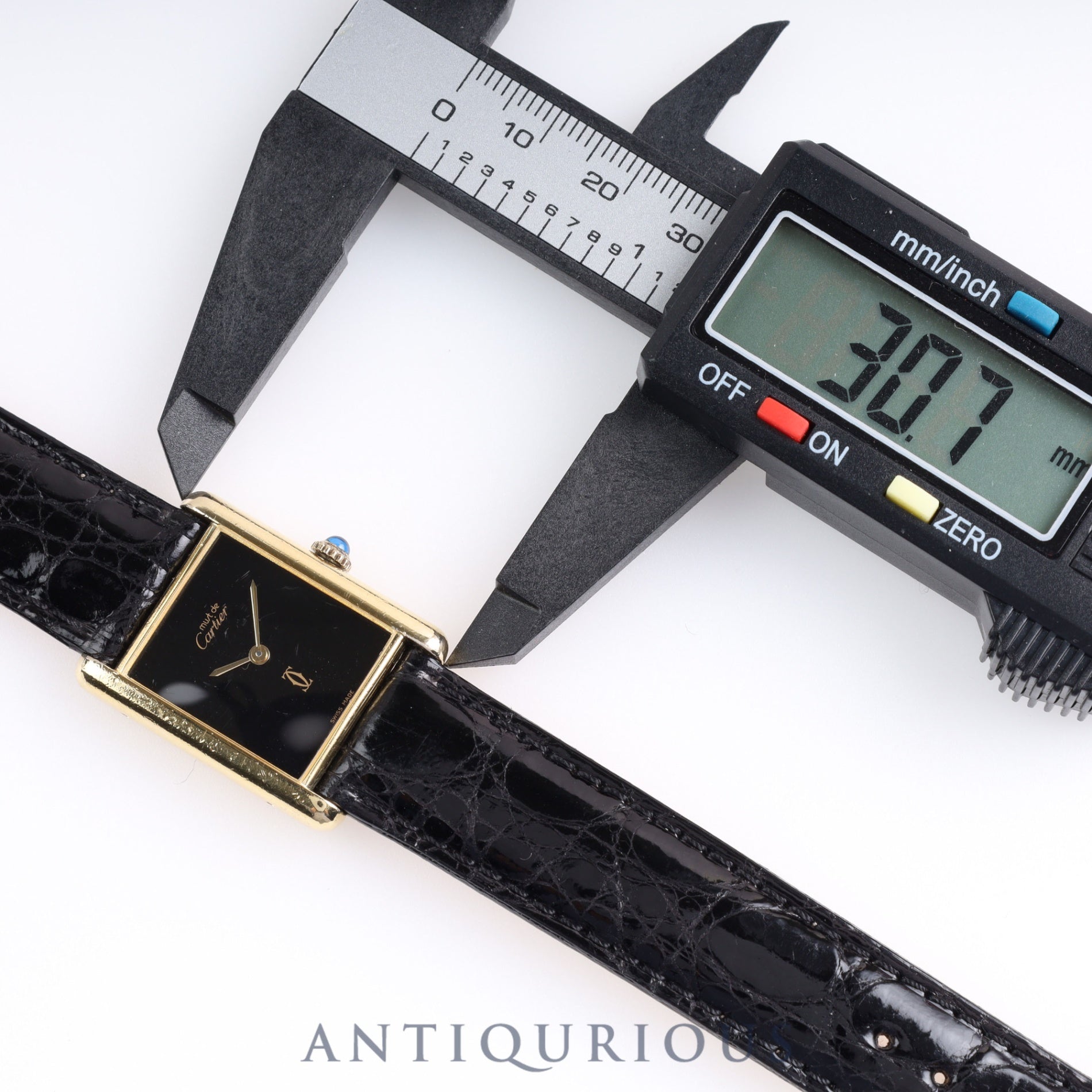 Cartier Must Tank LM Manual winding Genuine buckle Onyx dial Complete Cartier boutique service completed
