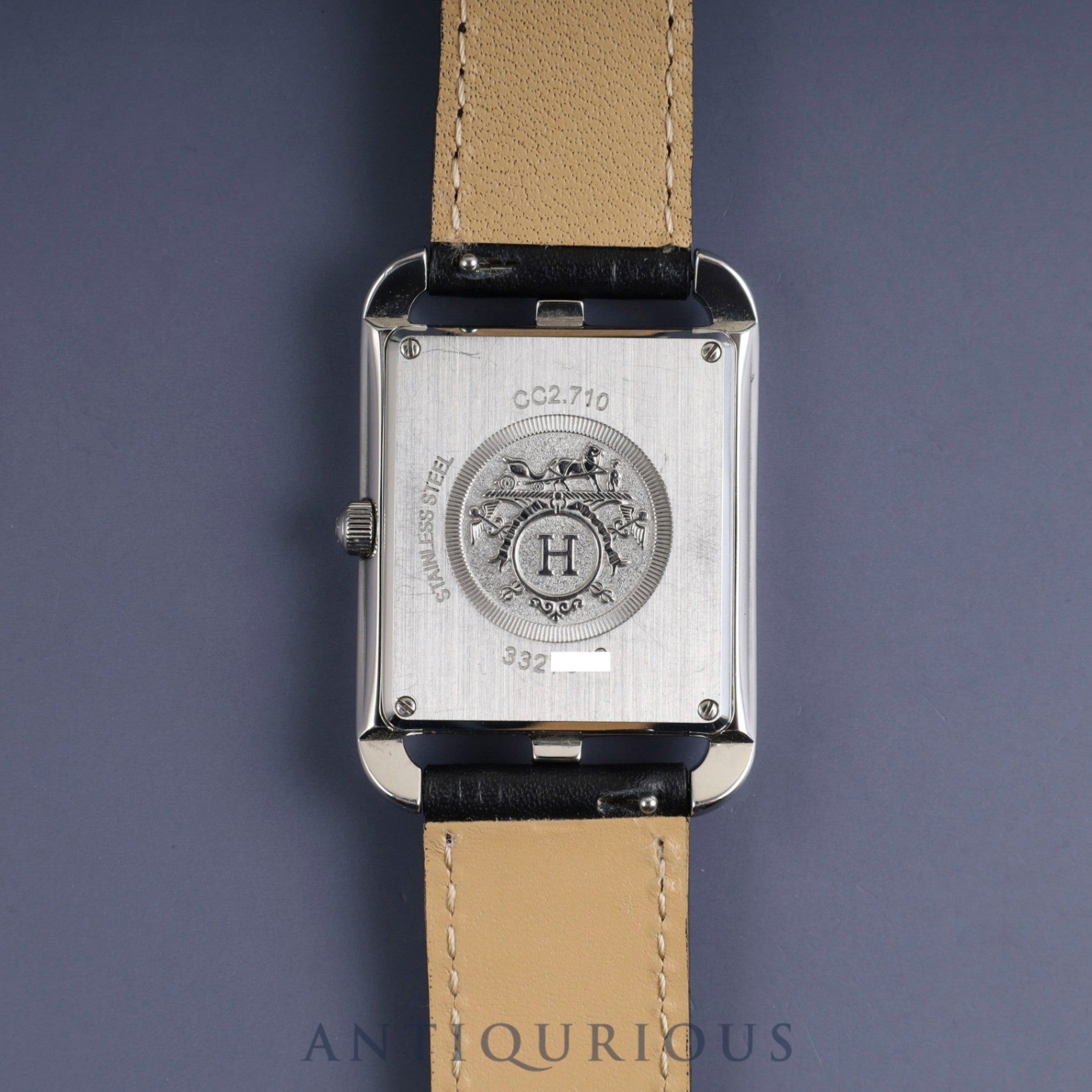 エルメス ケープコッド CC2.710 クォーツ SS 革 純正尾錠(SS) シルバーアラビア文字盤 純正替ベルト(A刻印:2017年) オーバーホール済み