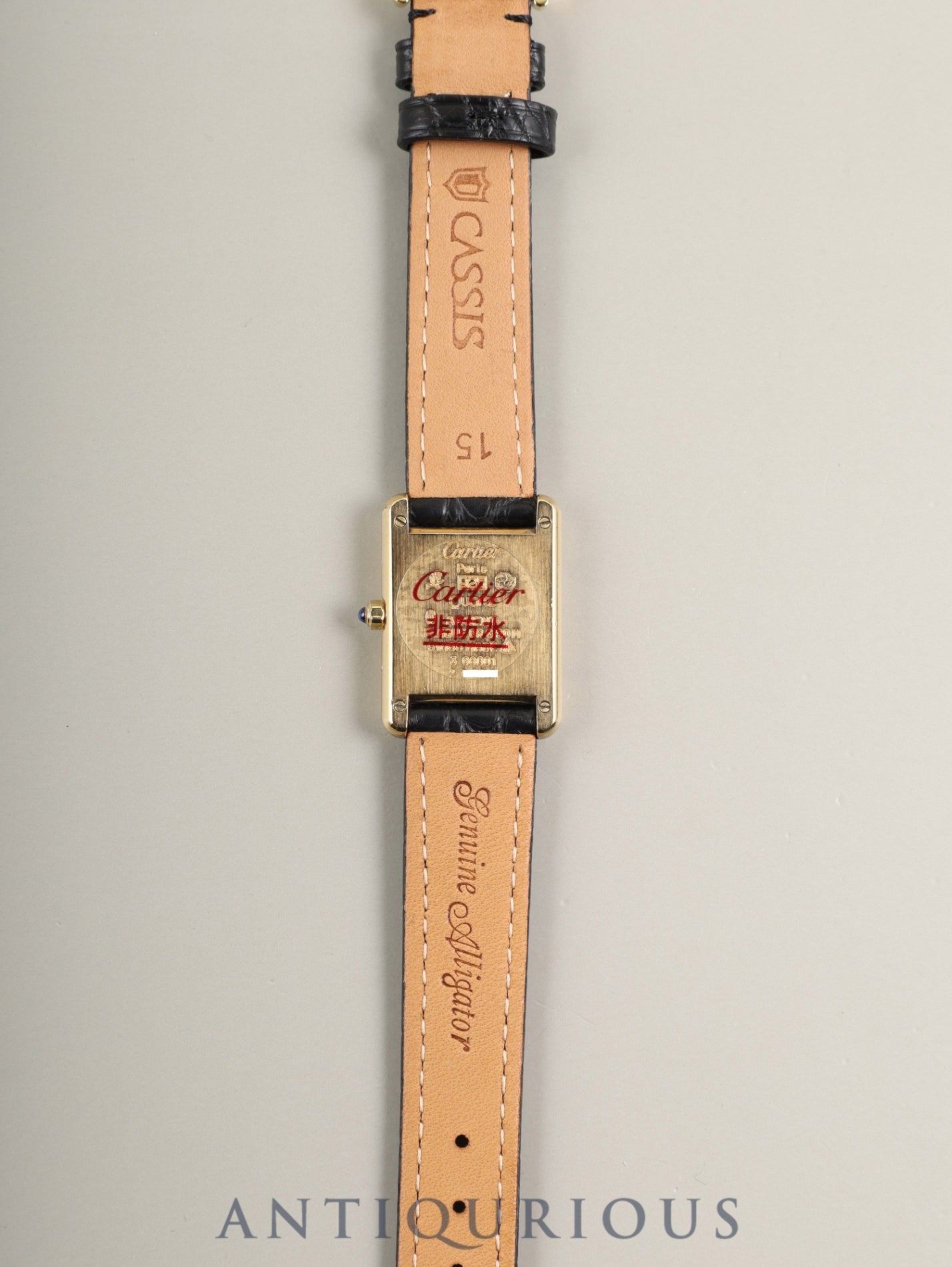 Cartier Must Tank SM 3 66001 Quartz SV925 Leather Genuine Pin Buckle (GP) Champagne Roman Dial (SWISS MADE marking) Complete service done at Cartier boutique