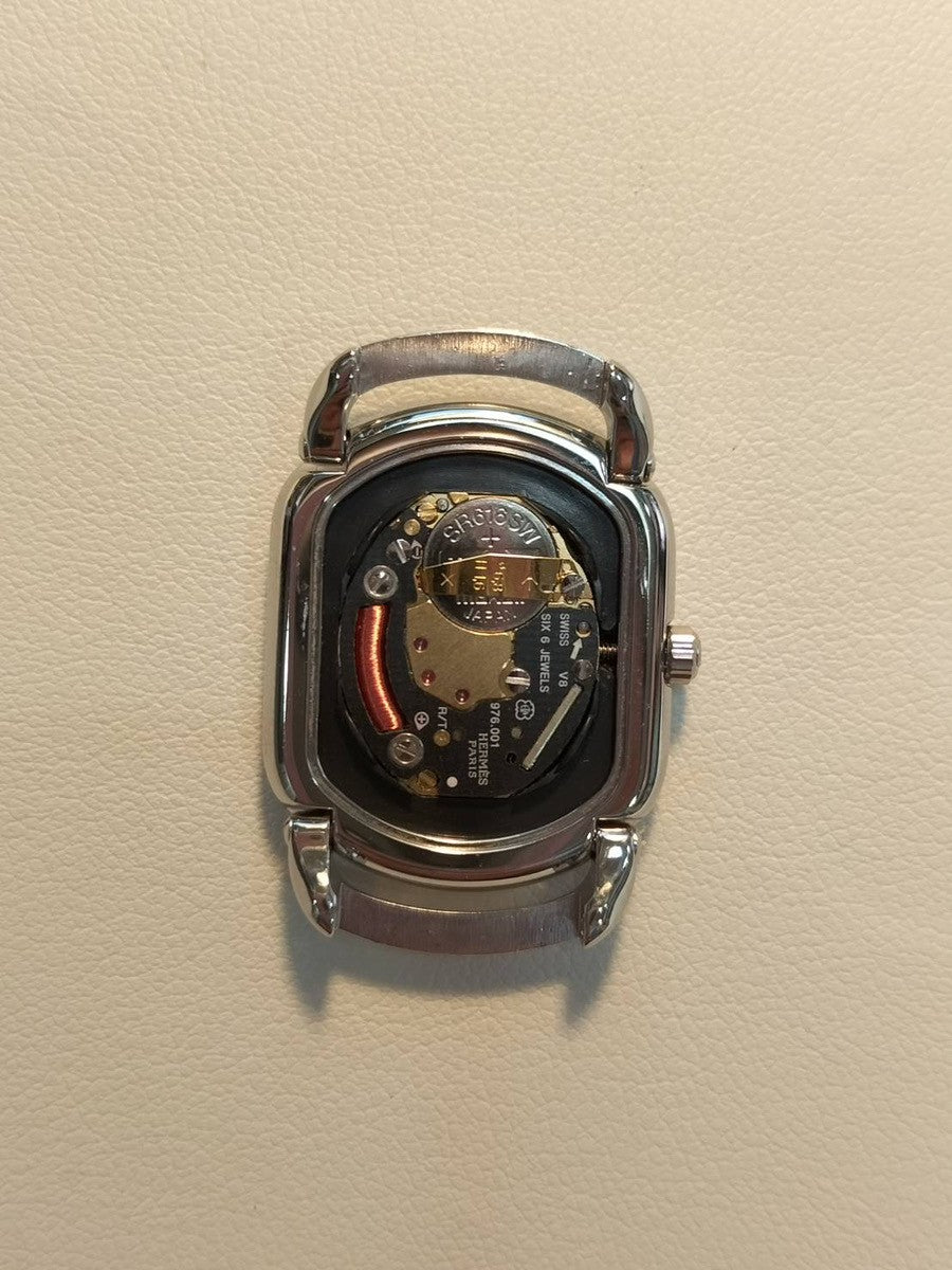 Hermes Rally RA1.210.231 / 3777 Quartz Cal.976.001 SS SS Gray Dial Box Booklet Warranty (1999) Overhauled