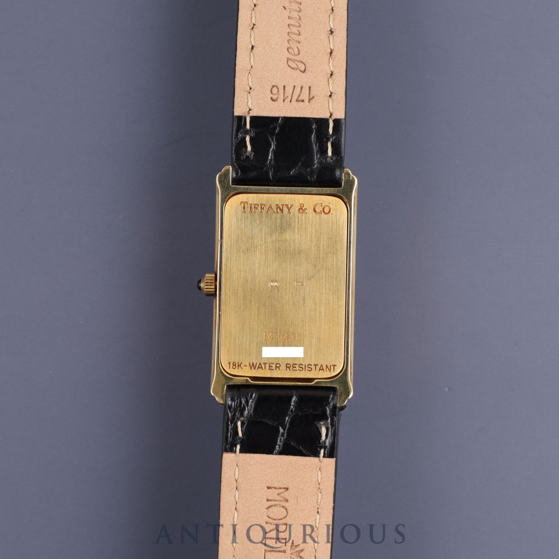 Tiffany Classic M0430 Quartz YG Leather Genuine Buckle (GP) White Dial Box Warranty (1994)