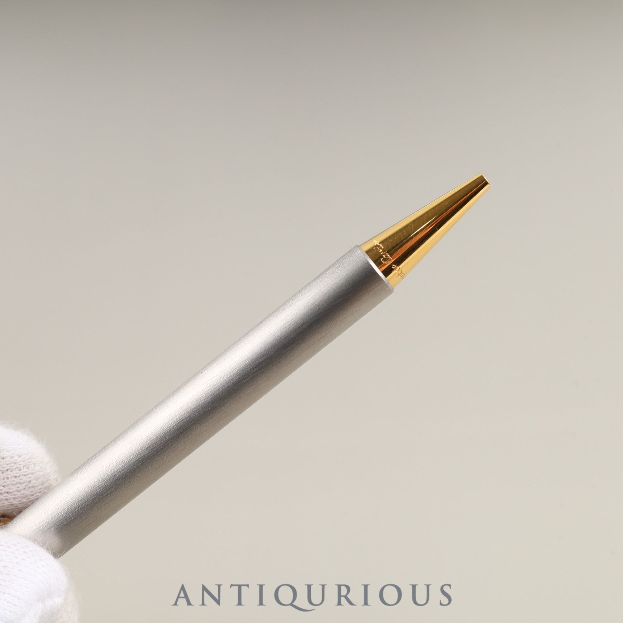 Cartier ballpoint pen Santos de twist type GP, box, warranty card (1994/personal name included), genuine replacement ink x 2 (black/blue)