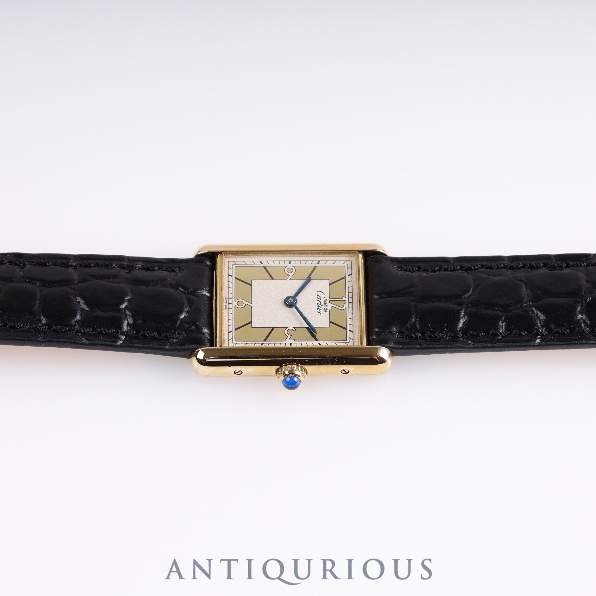 Cartier Must Tank LM QZ 500 pieces limited edition 1615 SV925 leather Arabic dial with box