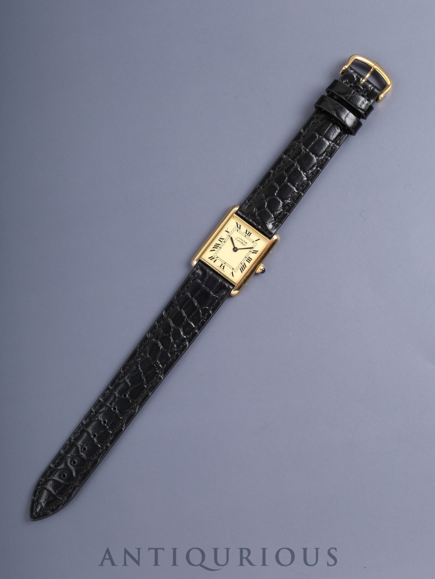 カルティエ マストタンク LM W1002753 / 590005 クォーツ Cal.690 SV925 革 純正ピンバックル(GP)アイボリーローマン文字盤(SWISS MADE表記)オーバーホール済み