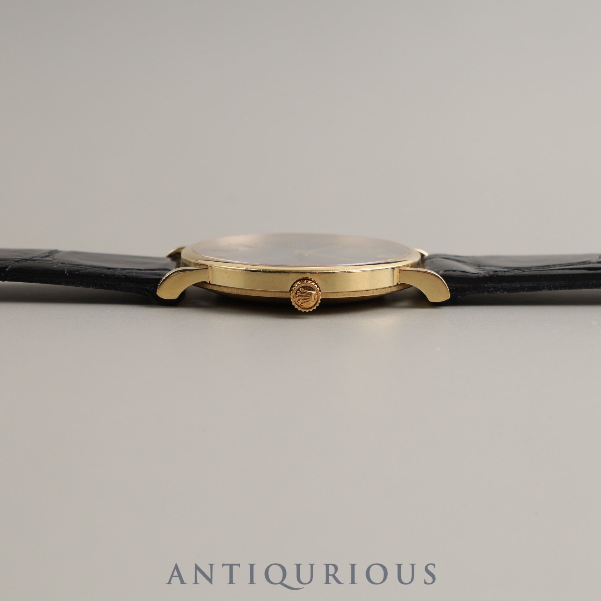 ロレックス チェリーニ 5112/8 手巻き Cal.1601 18KYG 革 純正尾錠(750)グレー文字盤 N番 1991年 保証書(1993年)