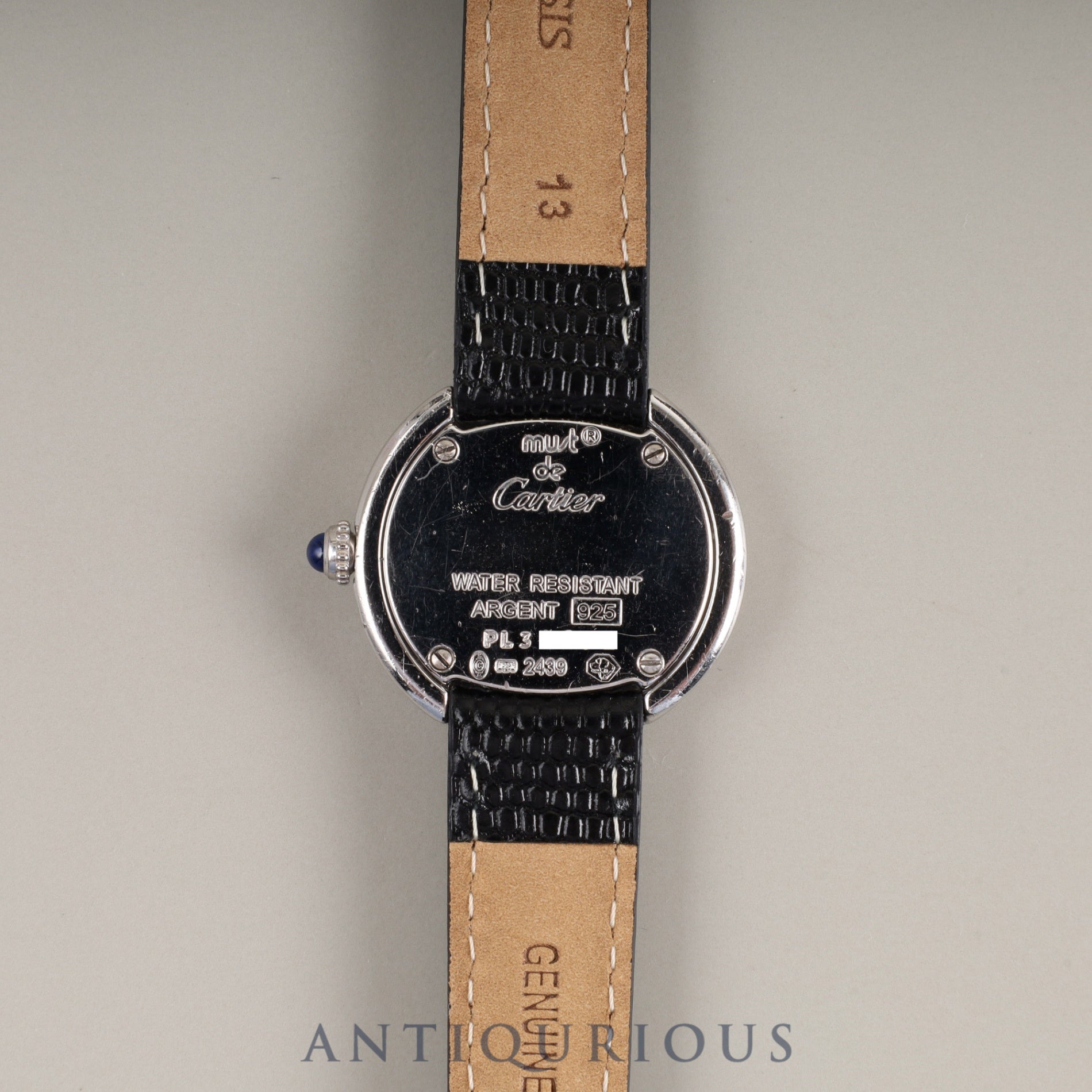 Cartier Must Trinity W1014945 / 2439 Quartz Cal.157 SV925 Leather Genuine Buckle (SS) Silver Roman Dial Overhauled