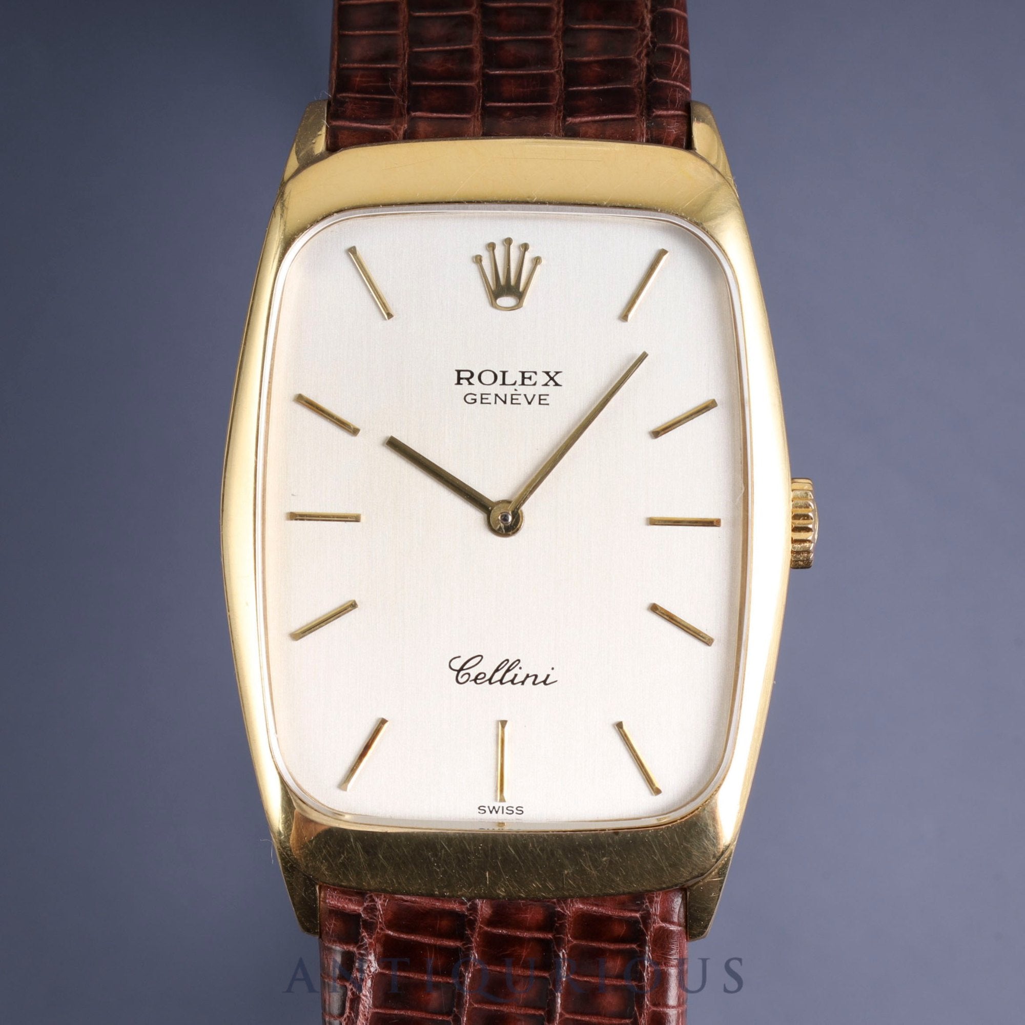 Rolex Cellini 4136 Manual winding Cal.1601 750 Leather Genuine buckle (GP) Silver dial No. 43 (1975) Overhauled