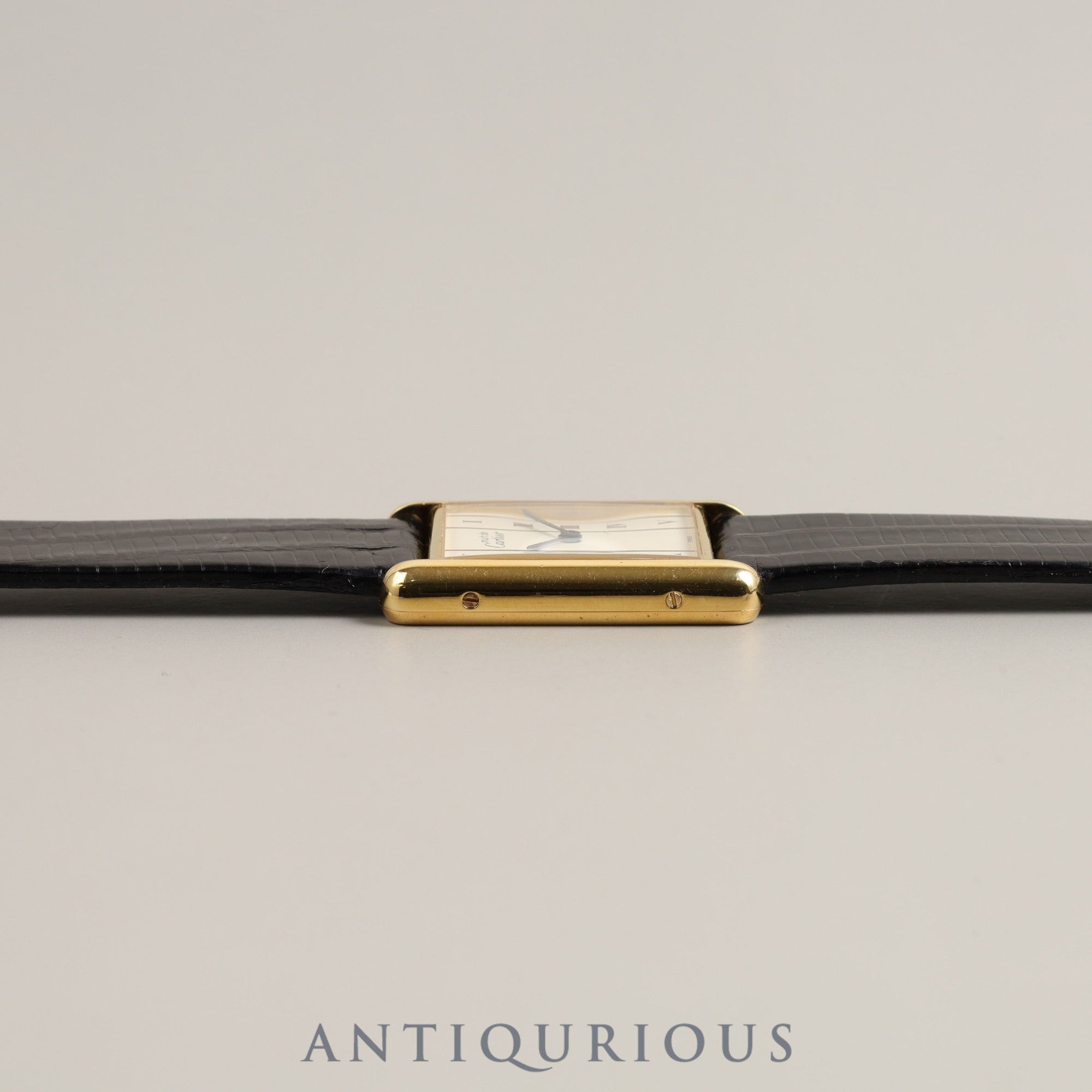 Cartier Must Tank LM QZ 590005 Cal.690 SV925 Leather Genuine Buckle (GP) Vertical Roman Dial Overhauled