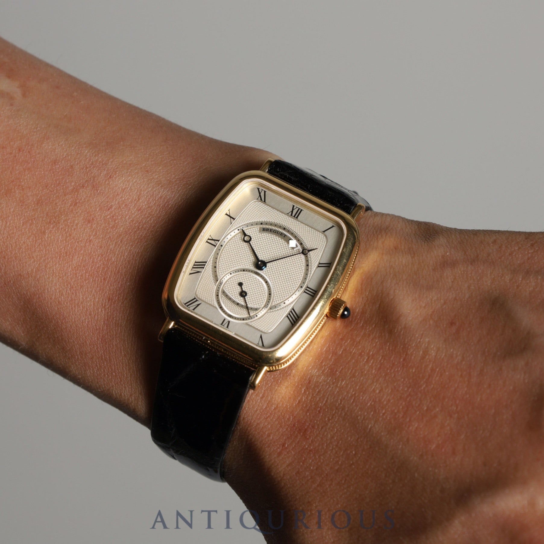 Breguet Classic Tonneau 3490 Manual winding Cal.818/4 YG Leather Genuine buckle (750) Ivory dial Overhauled