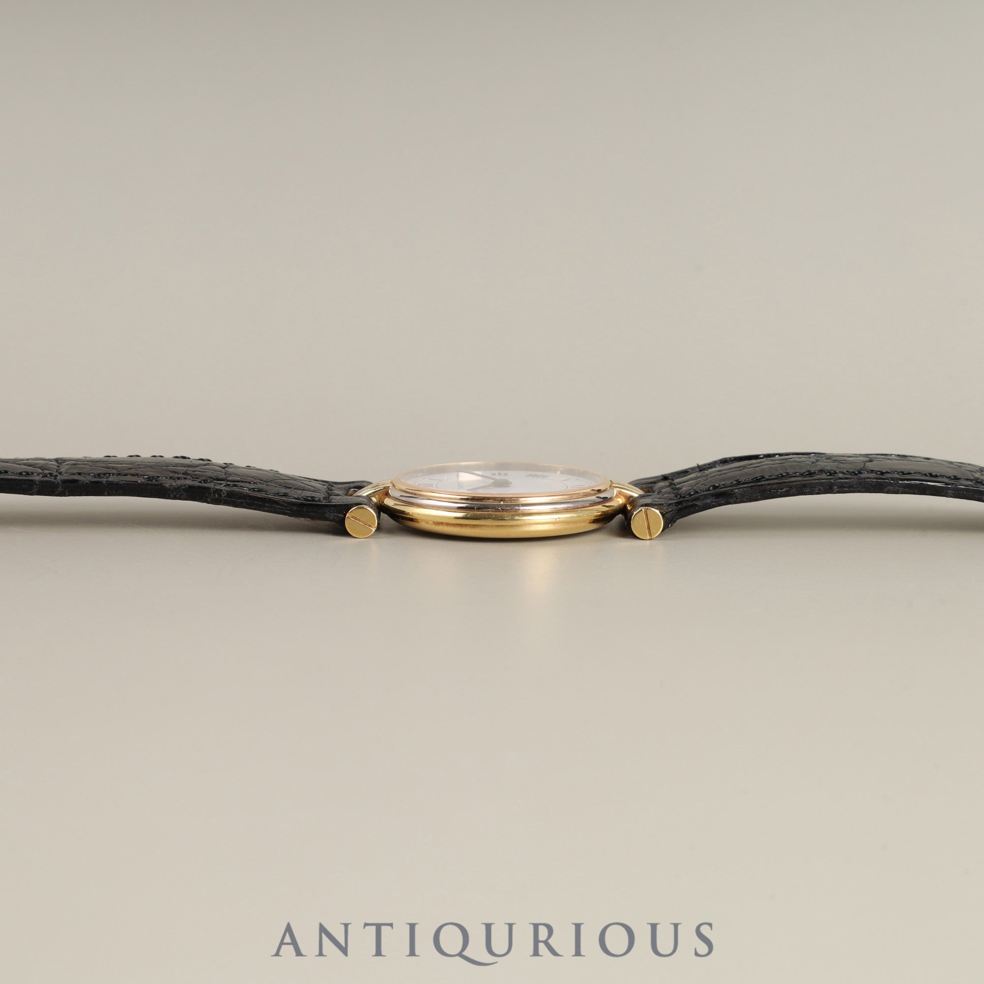 Cartier Vendome VLC SM Trinity 81004 Quartz Cal.81 750 Genuine leather strap Genuine buckle (GP) White Roman dial Overhauled