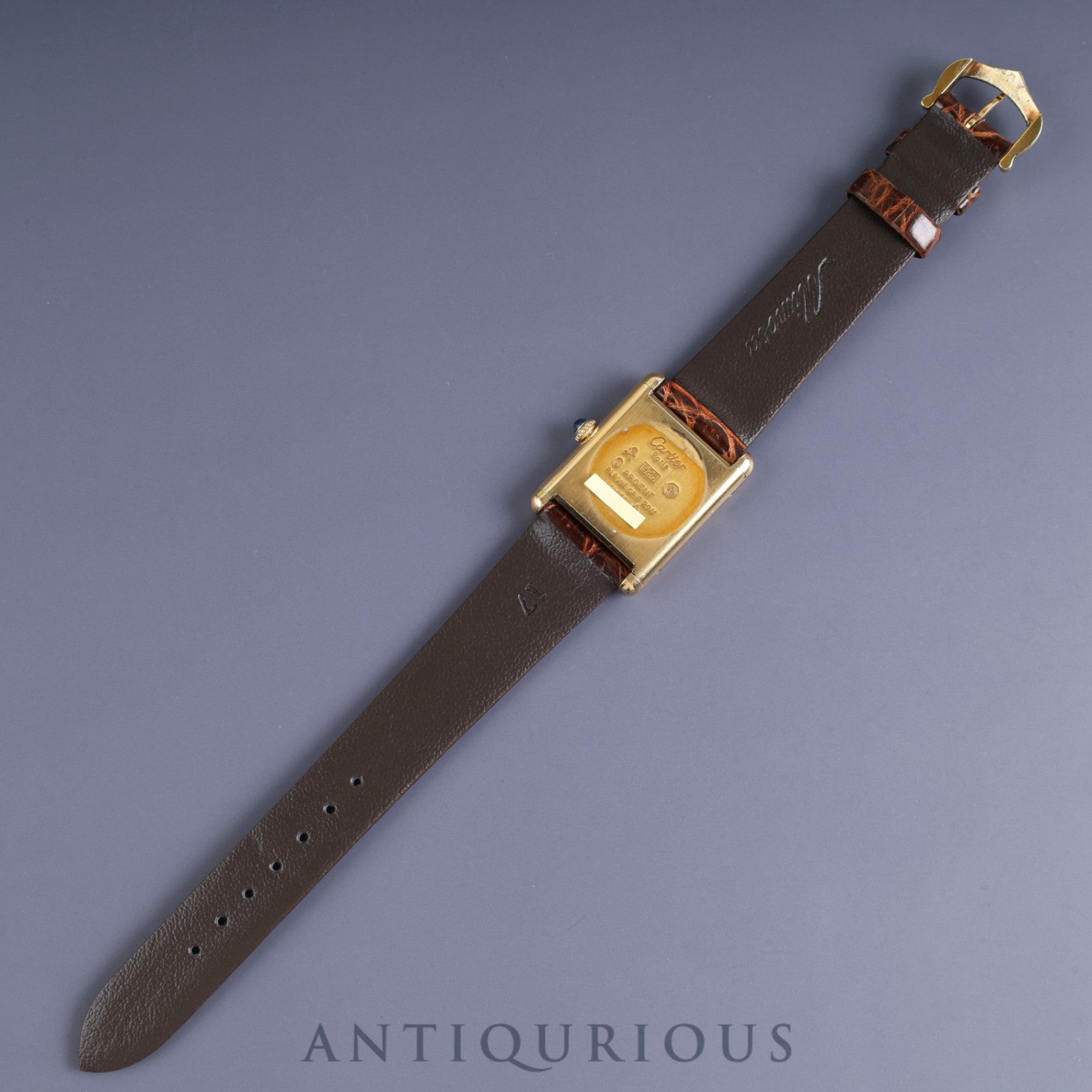 カルティエ マストタンク LM 手巻き Cal.78-1 SV925 革 純正尾錠(GP) ガーネットダイアル ボルドー文字盤オーバーホール済み