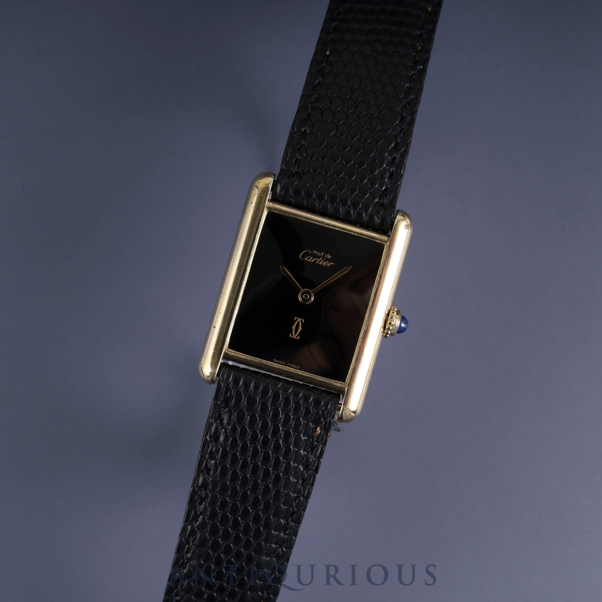 Cartier Must Tank LM 6 81006 Quartz SV925 with genuine leather strap and genuine GP buckle. Onyx dial. Completed a full service at a Cartier boutique on September 1, 2025.