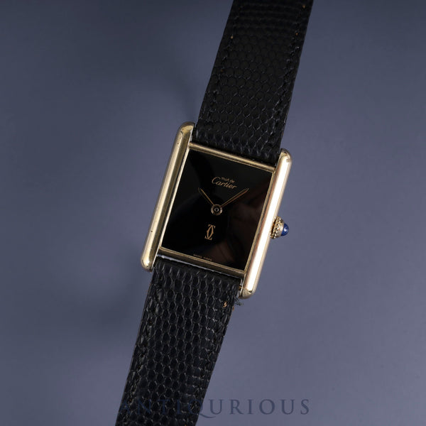 Cartier Must Tank LM 6 81006 Quartz SV925 with genuine leather strap and genuine GP buckle. Onyx dial. Completed a full service at a Cartier boutique on September 1, 2025.