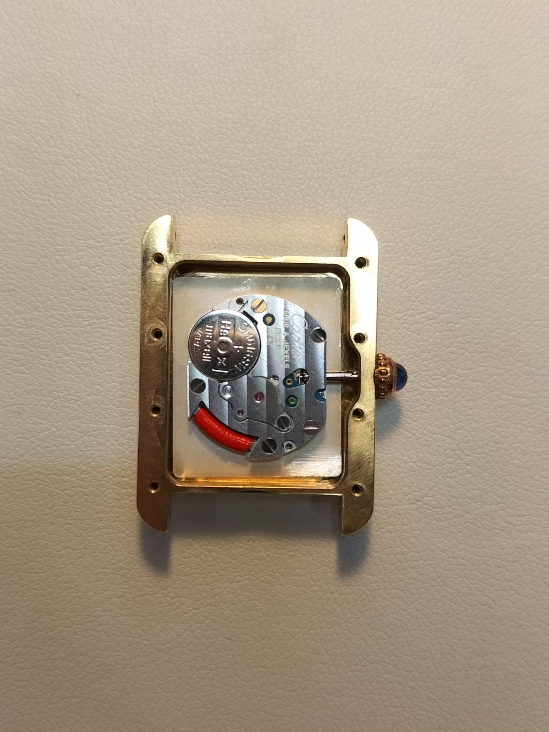 Cartier Must Tank MM W1013854 / 2415 Quartz SV925 Leather Genuine D-buckle (GP) Arabic CC Dial Box Booklet Warranty (2000) Overhauled