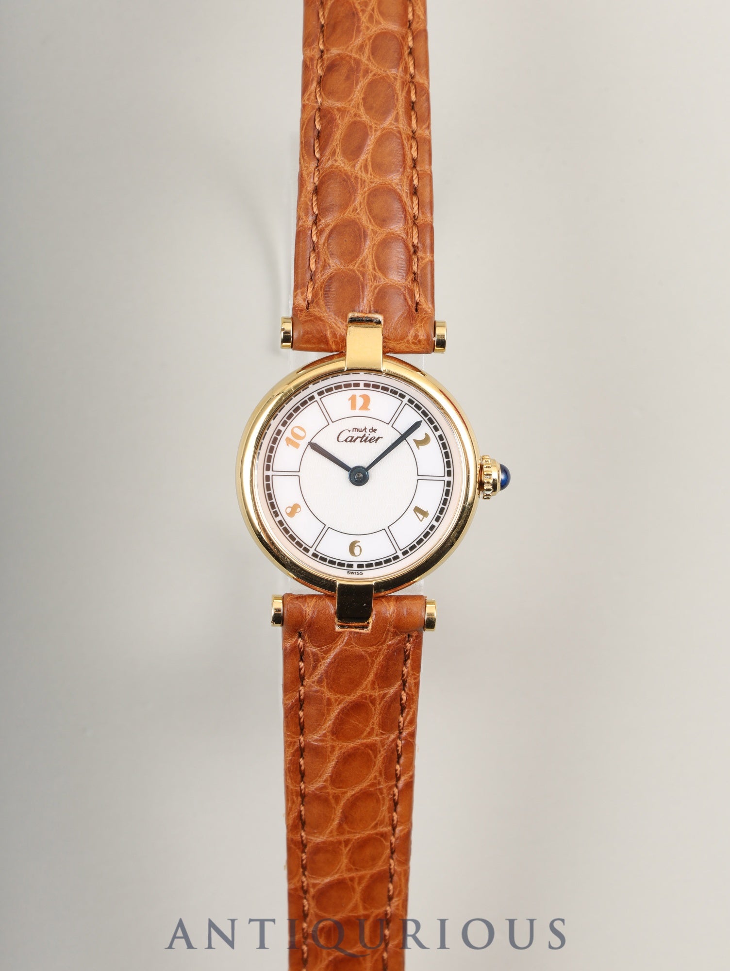 カルティエ マスト ヴァンドーム VLC SM W1009854 / 1851 クォーツ Cal.90 SV925 革 純正Dバックル(GP)アラビア文字盤 箱 オーバーホール済み