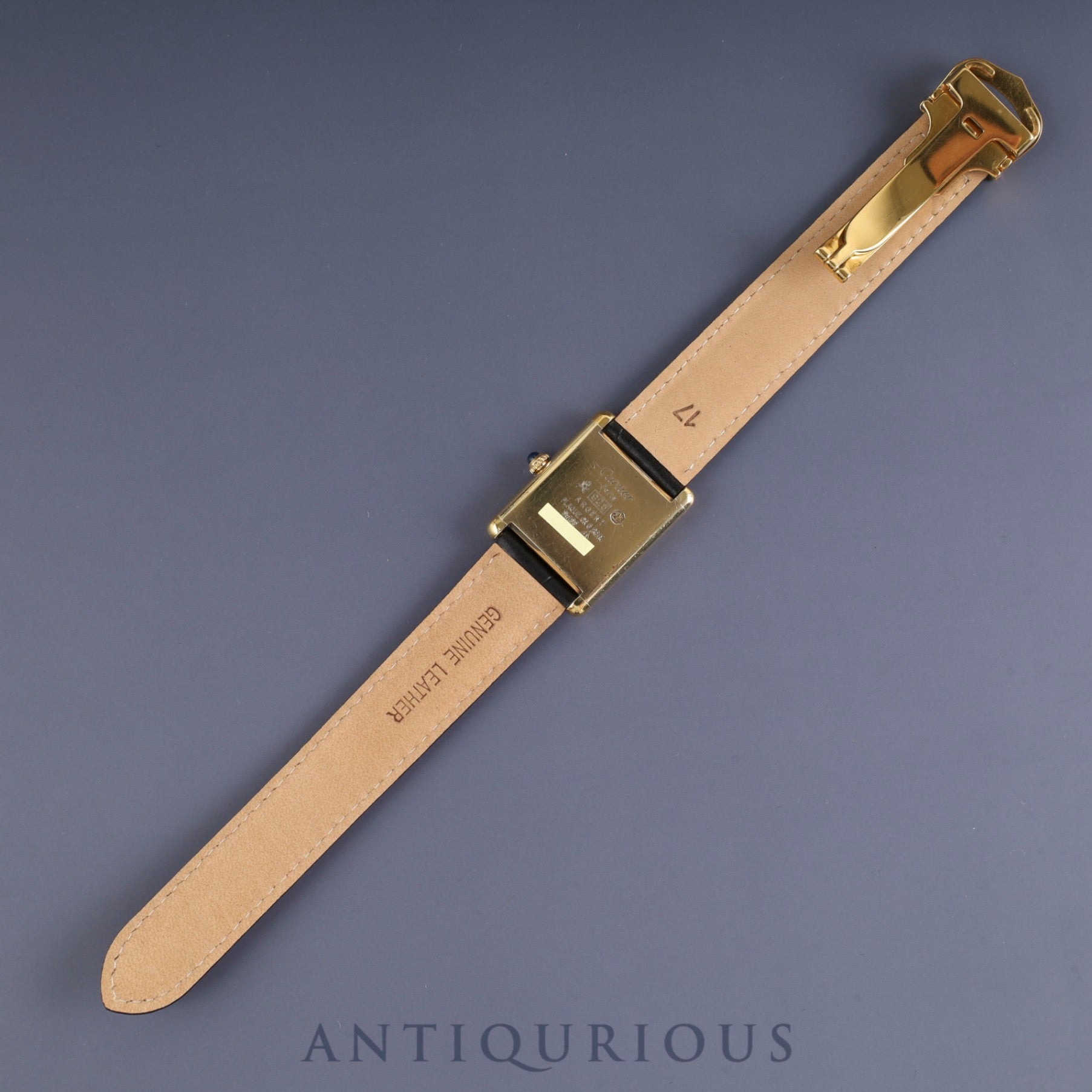 カルティエ マストタンク LM 手巻き Cal.78-1 SV925 革 純正Dバックル(GP)アイボリーローマン文字盤 オーバーホール済み