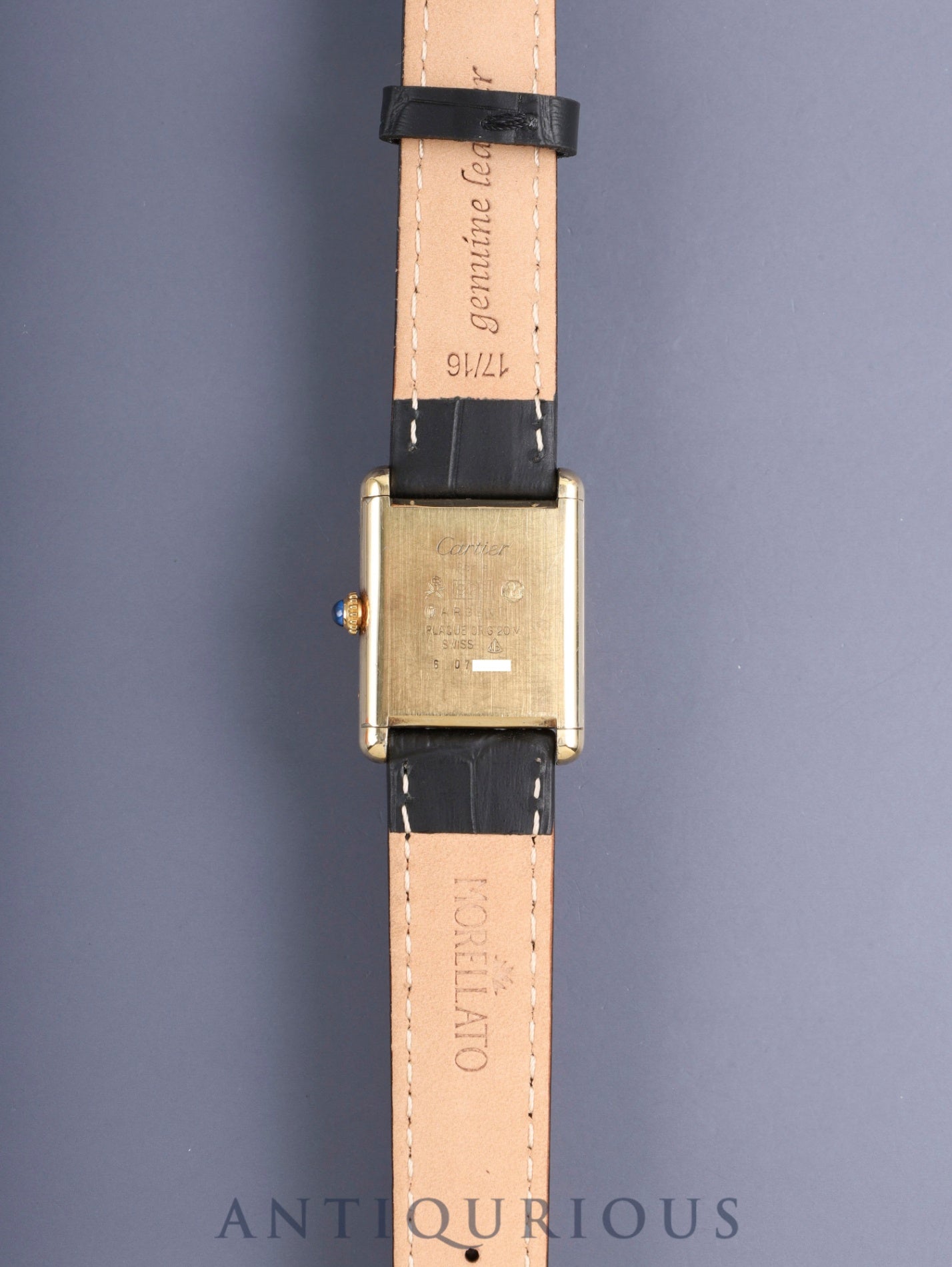 カルティエ マストタンク LM 手巻き Cal.78-1/ETA2512-1 SV925 革 純正尾錠(GP)アイボリーローマン文字盤 (SWISS MADE表記) オーバーホール済み