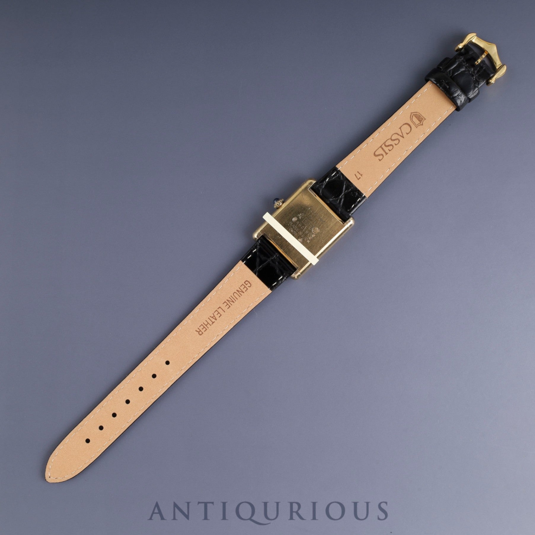 Cartier Must Tank LM Manual winding Cal.78-1 SV925 Leather Genuine buckle (GP) Black Roman dial Overhauled