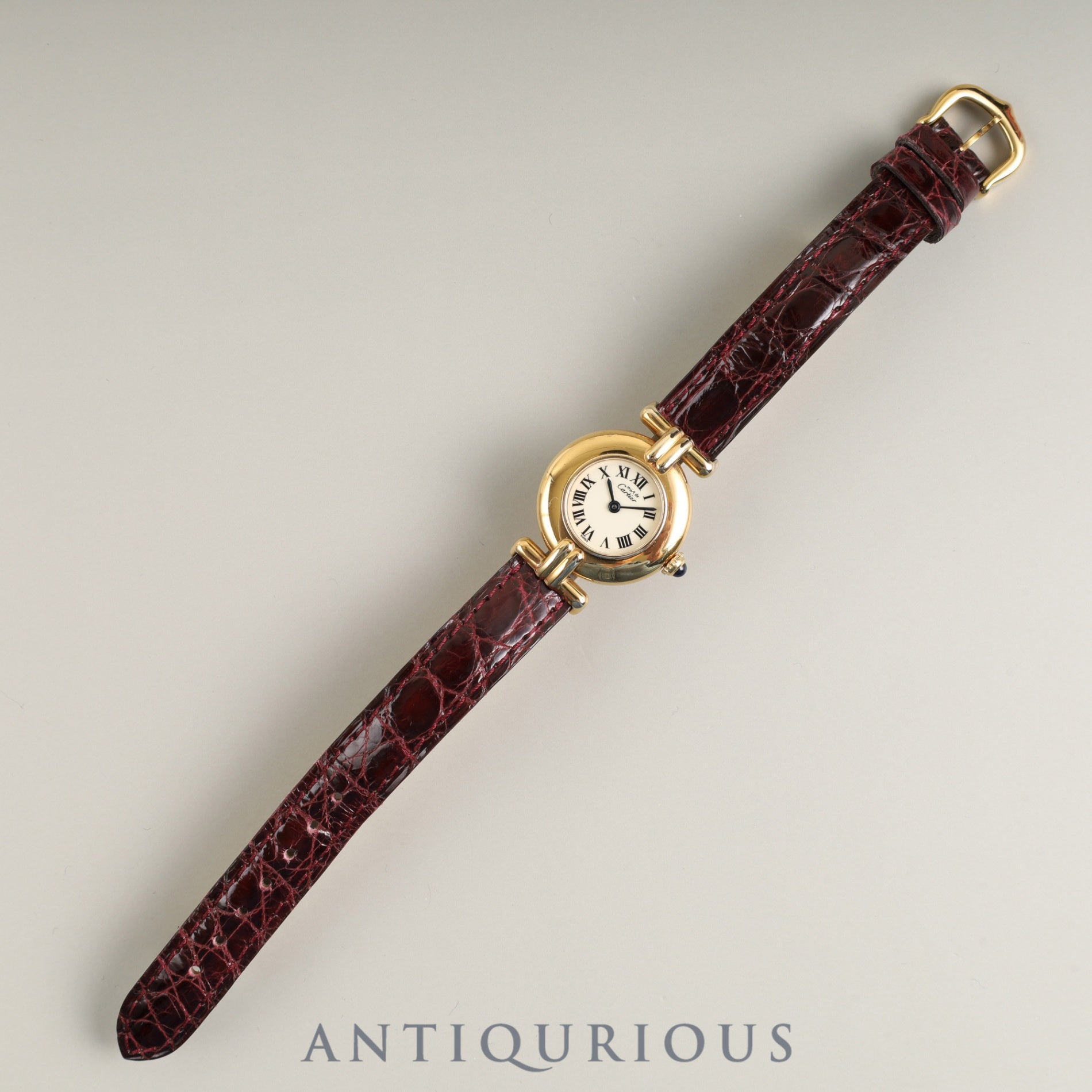 Cartier Must Colisee W1000653 / 590002 Quartz Caliber 90 SV925 with Genuine Leather Strap and Genuine GP Buckle. Ivory Roman Dial. Overhauled.