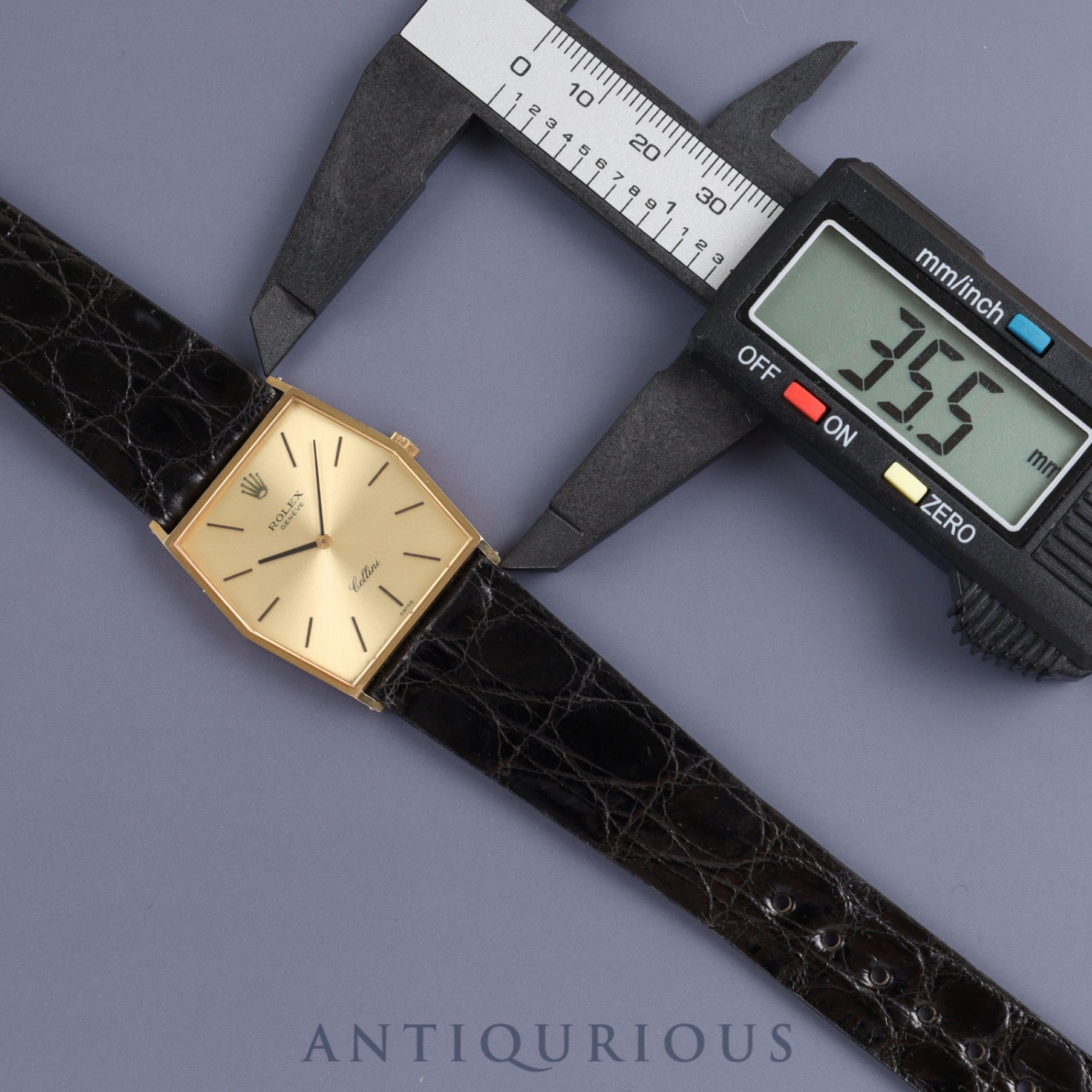 Rolex Cellini 4122 Manual winding Cal.1601 YG Leather Genuine buckle (GP) Gold dial No. 4 Overhauled
