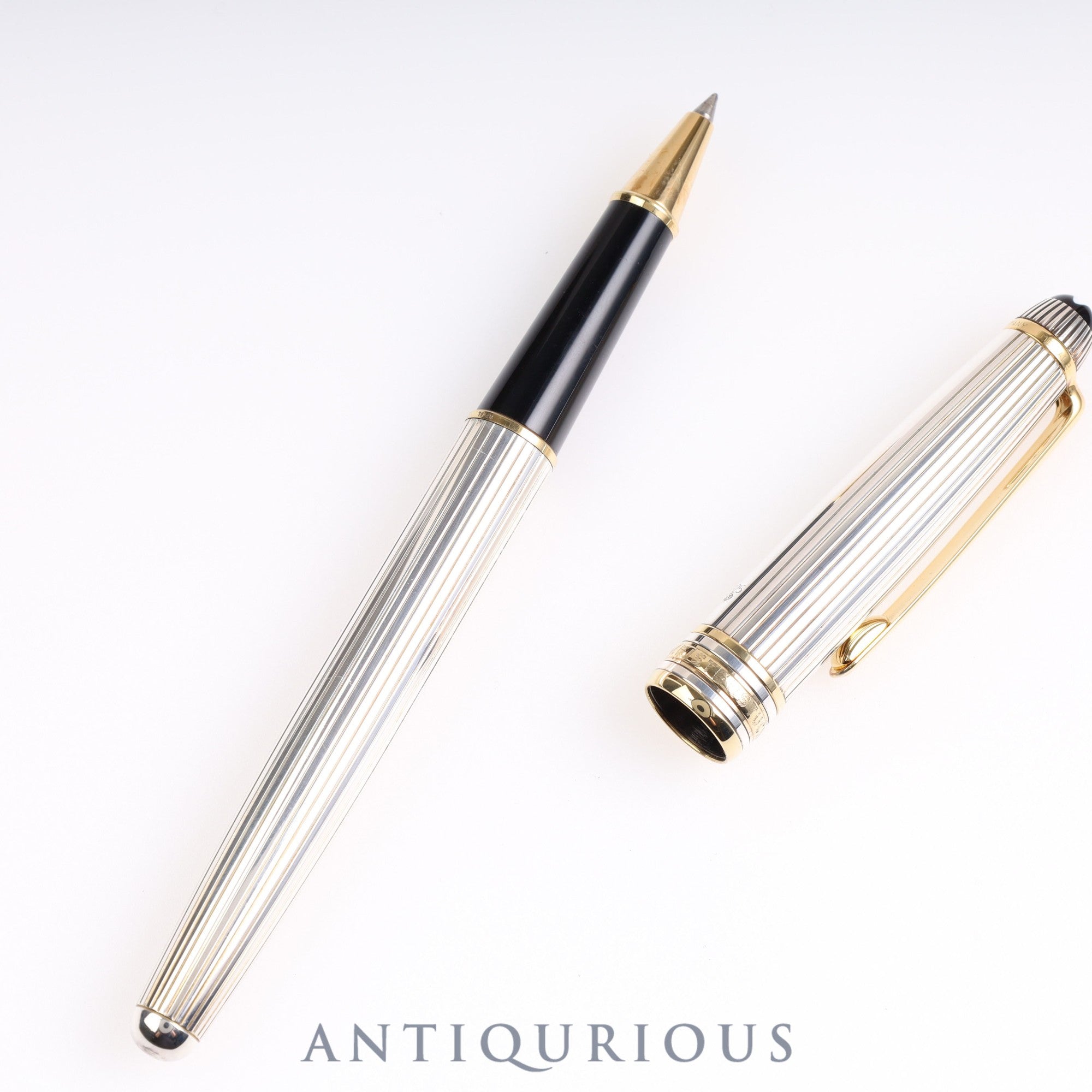 Montblanc Meisterstuck Solitaire Ballpoint Pen SV925 Cap New Refill