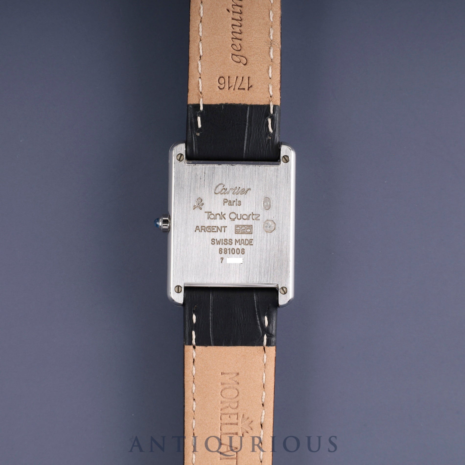 Cartier Must Tank LM 681006 Quartz Cal.81 SV925 Leather Genuine Buckle (SS) White Roman Dial Overhauled