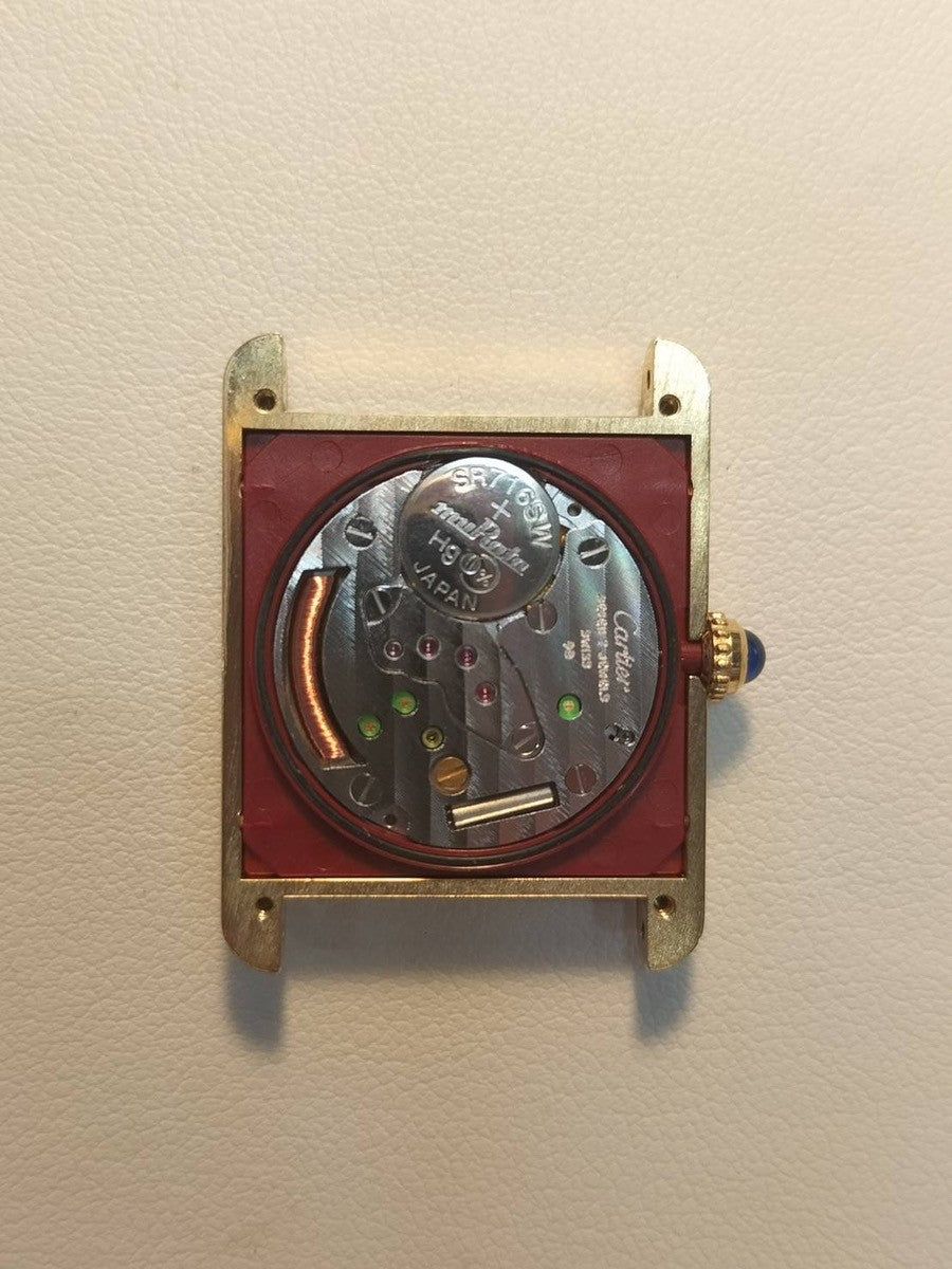 カルティエ マストタンク LM W1002753 / 1615 クォーツ Cal.90 SV925 革 純正尾錠(GP)アイボリーローマン文字盤 オーバーホール済み