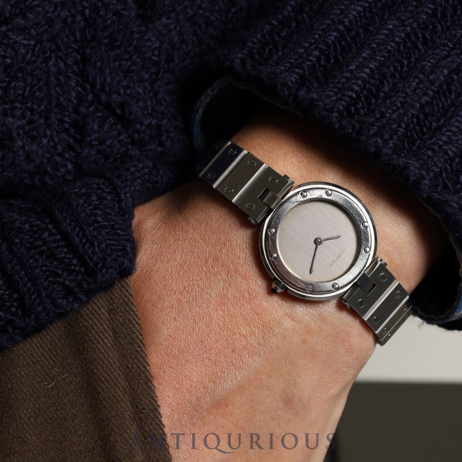 Cartier Santos Vendome SM 8192 Quartz Cal.81 SS SS Ghost (Gray) Dial Overhauled