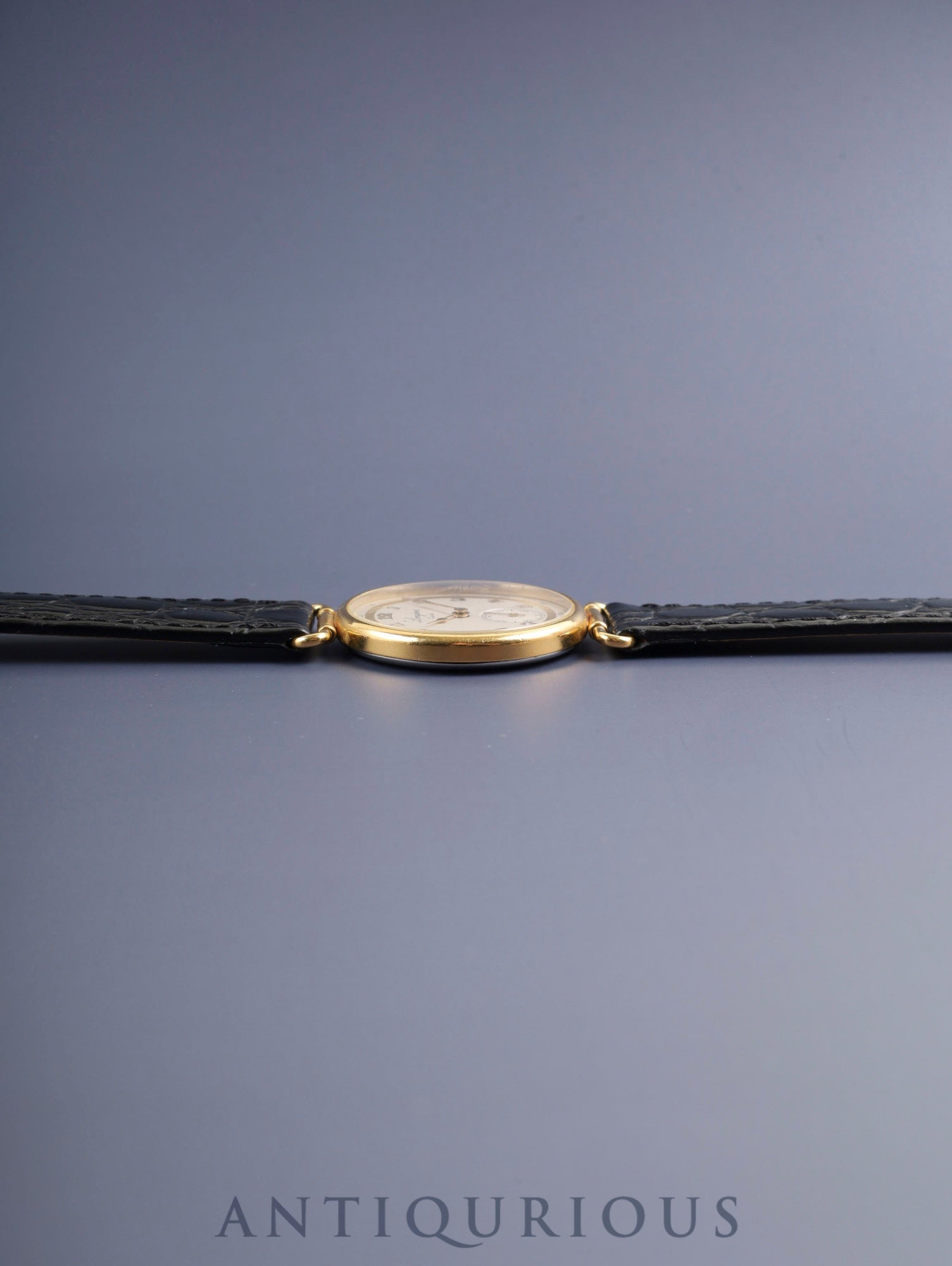 Longines 150th Anniversary Model 976.5162 Quartz Caliber L976.2 Stainless Steel/GP Leather Strap with Genuine GP Buckle, White and Gold Dial, Overhauled