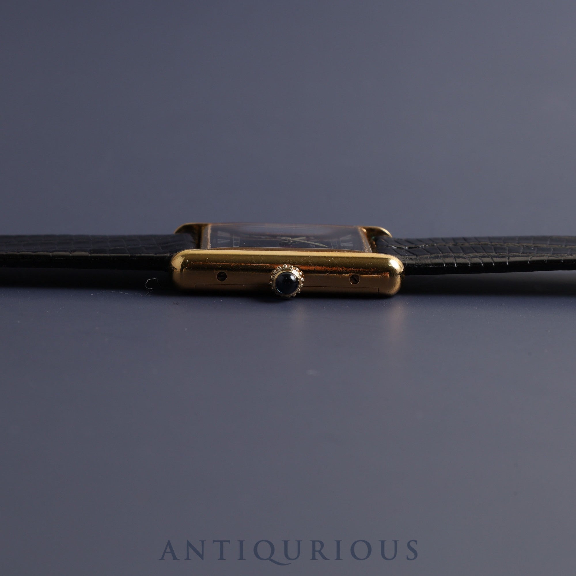 Cartier Must Tank LM Manual winding Cal.78-1 925 Leather Genuine buckle (GP) Black Roman dial Overhauled