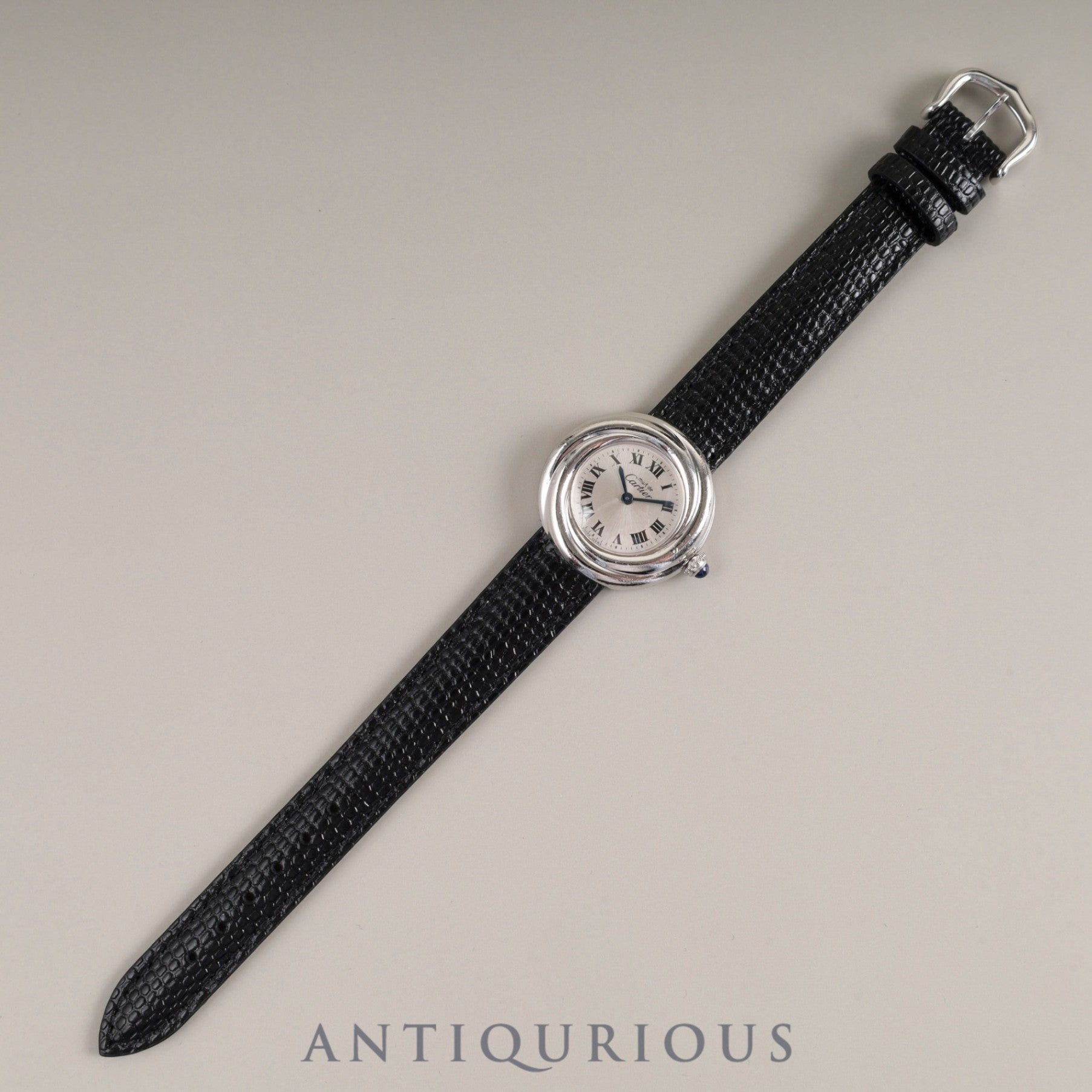 Cartier Must Trinity W1014945 / 2439 Quartz Cal.157 SV925 Leather Genuine Buckle (SS) Silver Roman Dial Overhauled