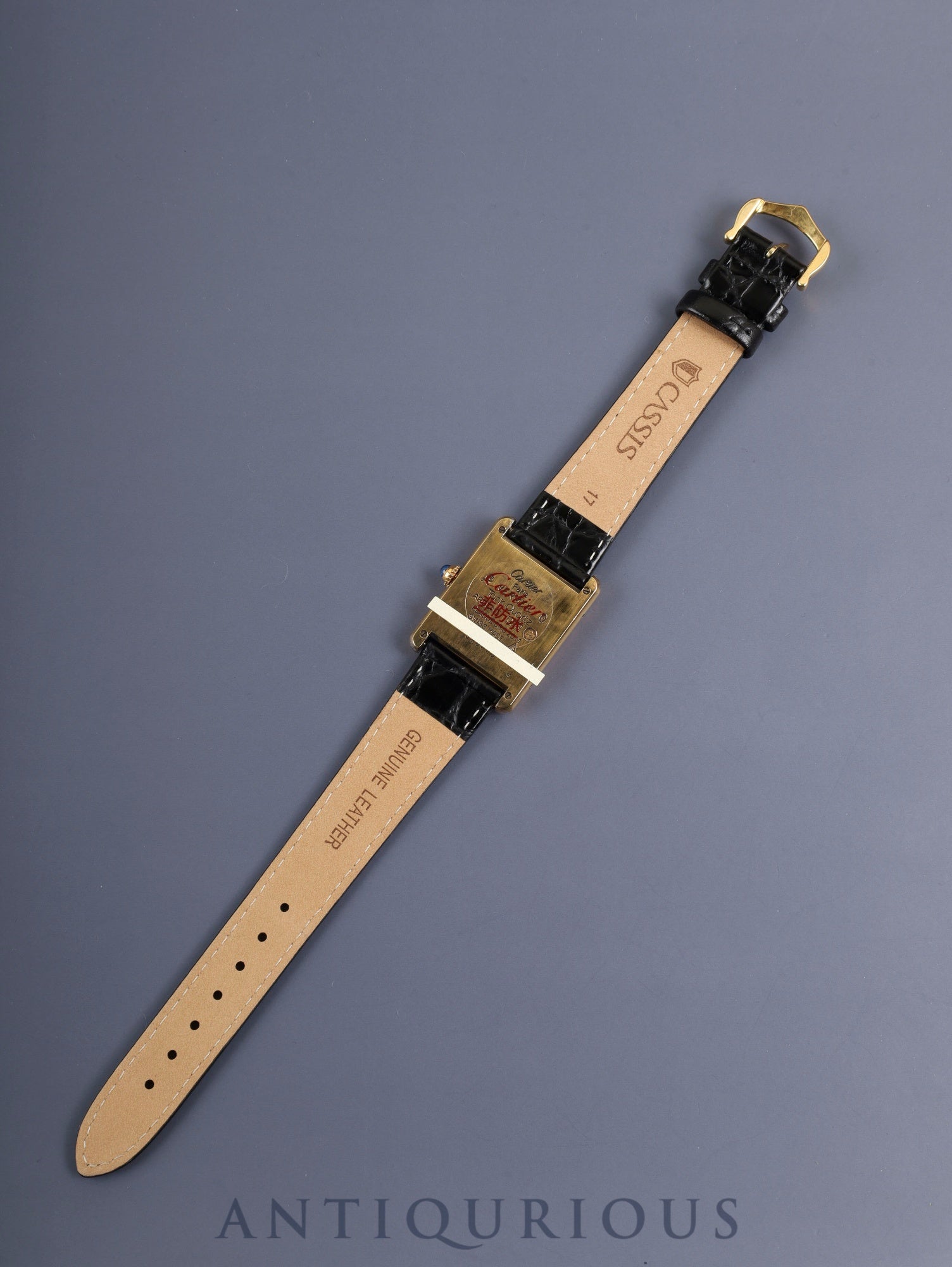 Cartier Must Tank LM 590005 Quartz SV925 Leather Genuine Pin Buckle (GP) Arabic Dial (SWISS MADE) Overhauled, Complete Service at Cartier Boutique