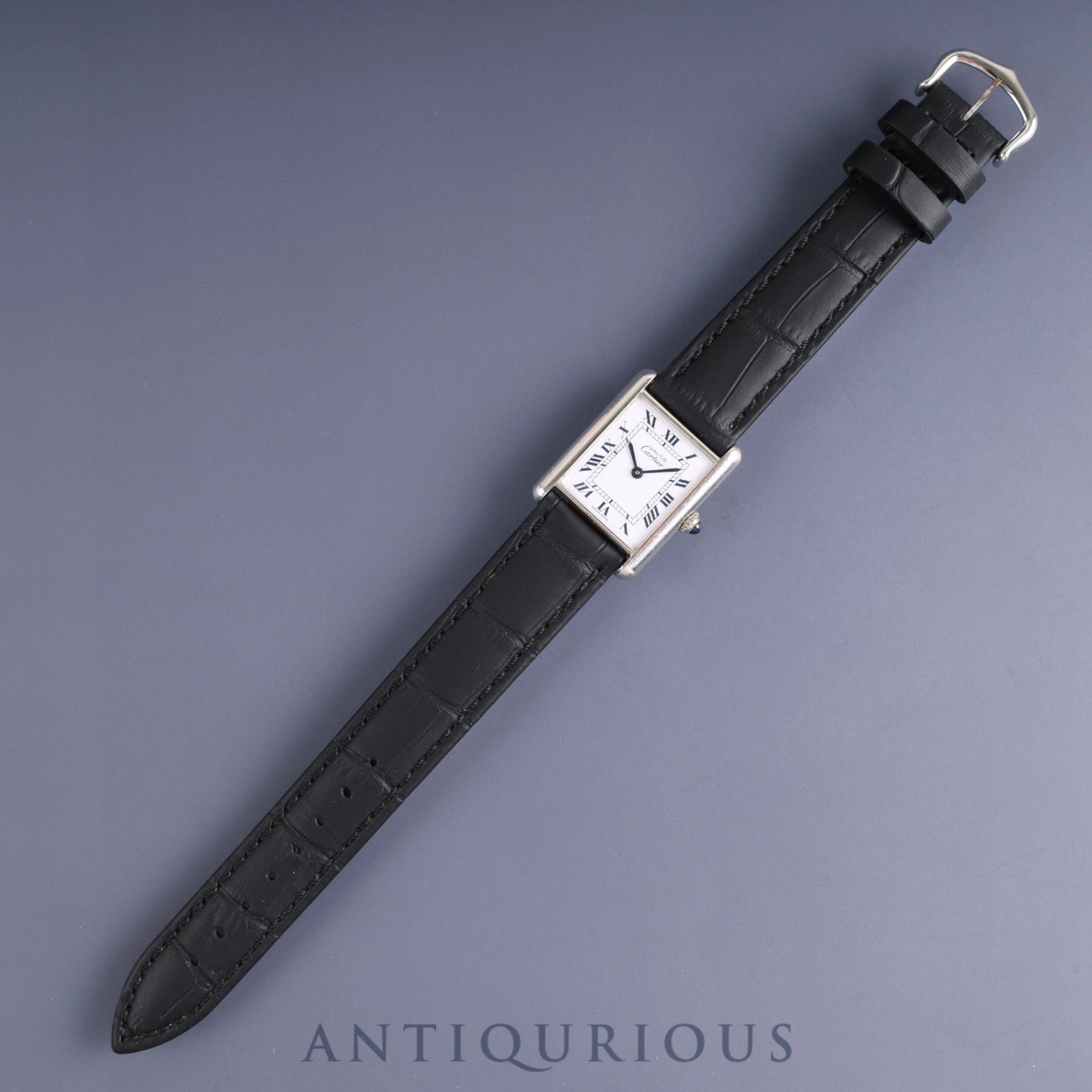 カルティエ マストタンク LM 690006 クォーツ Cal.690 SV925 革 純正尾錠(SS) ホワイトローマン文字盤 オーバーホール済み